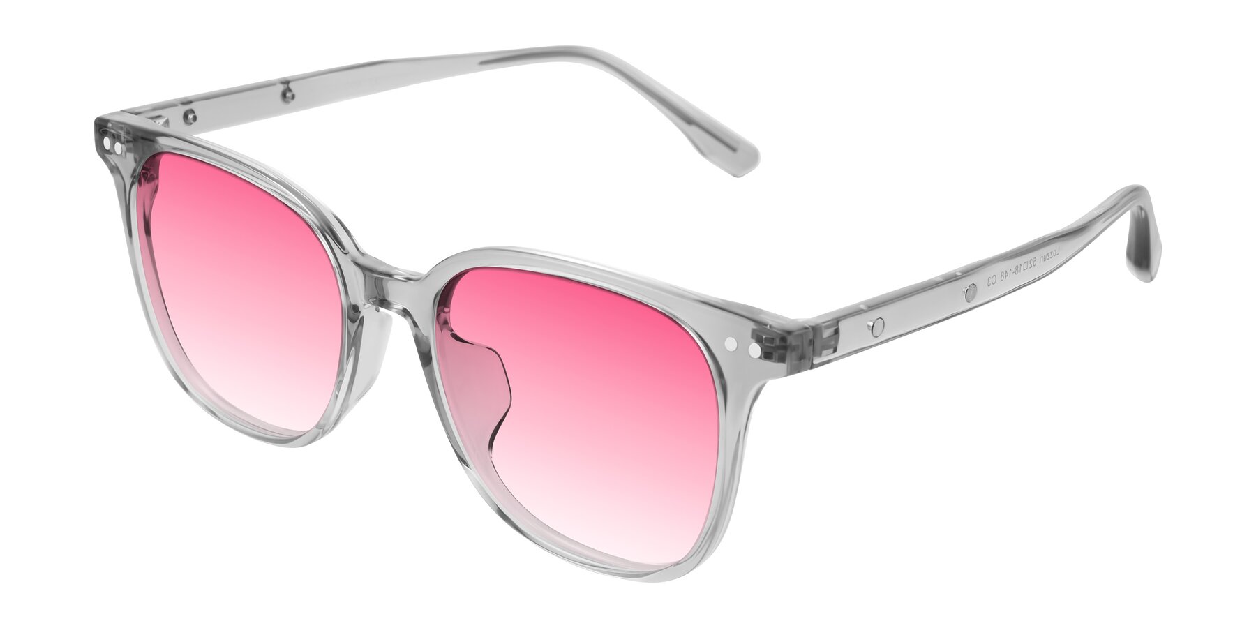 Angle of Lozzuri in Transparent Gray with Pink Gradient Lenses