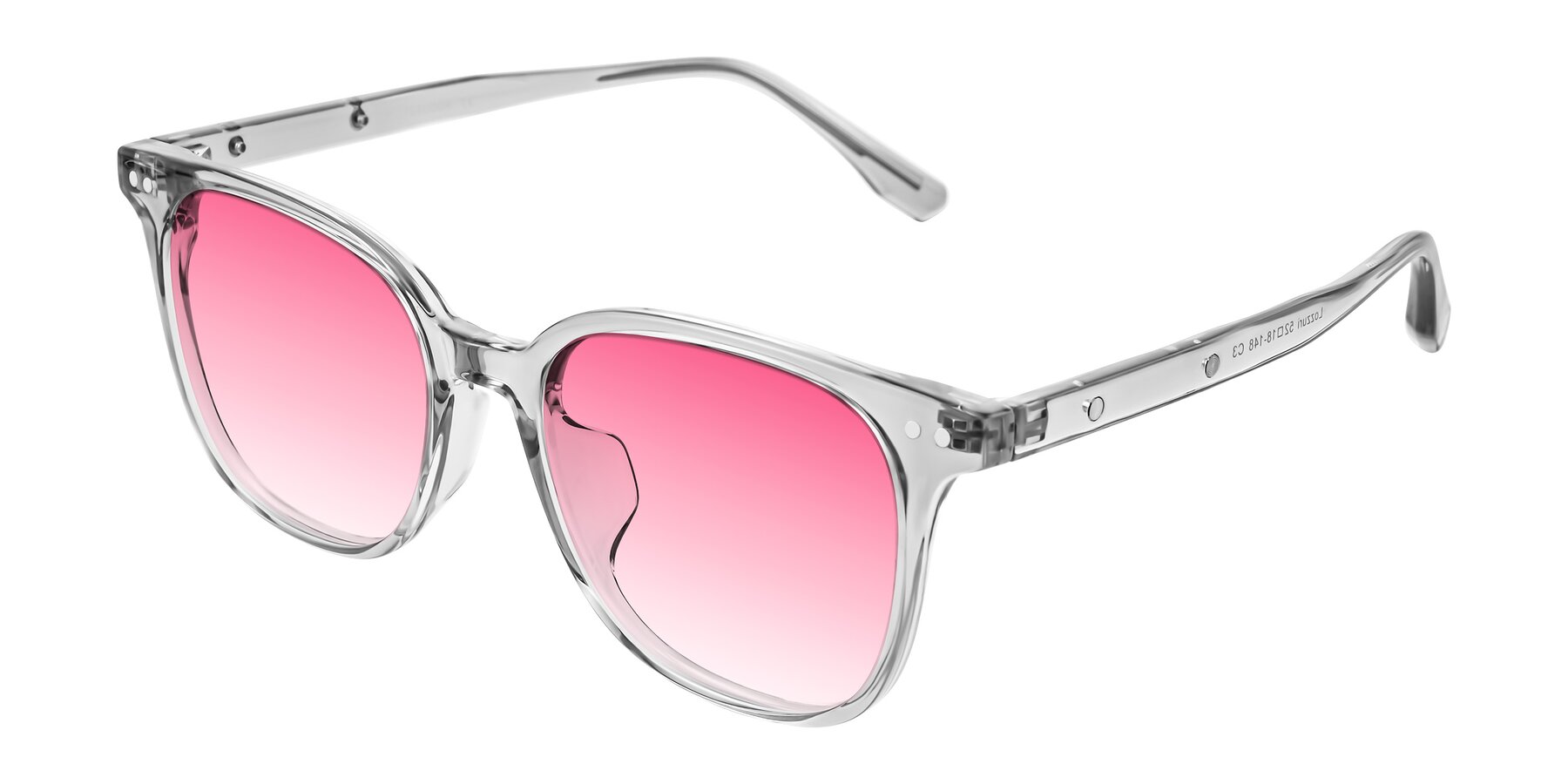 Angle of Lozzuri in Transparent Gray with Pink Gradient Lenses