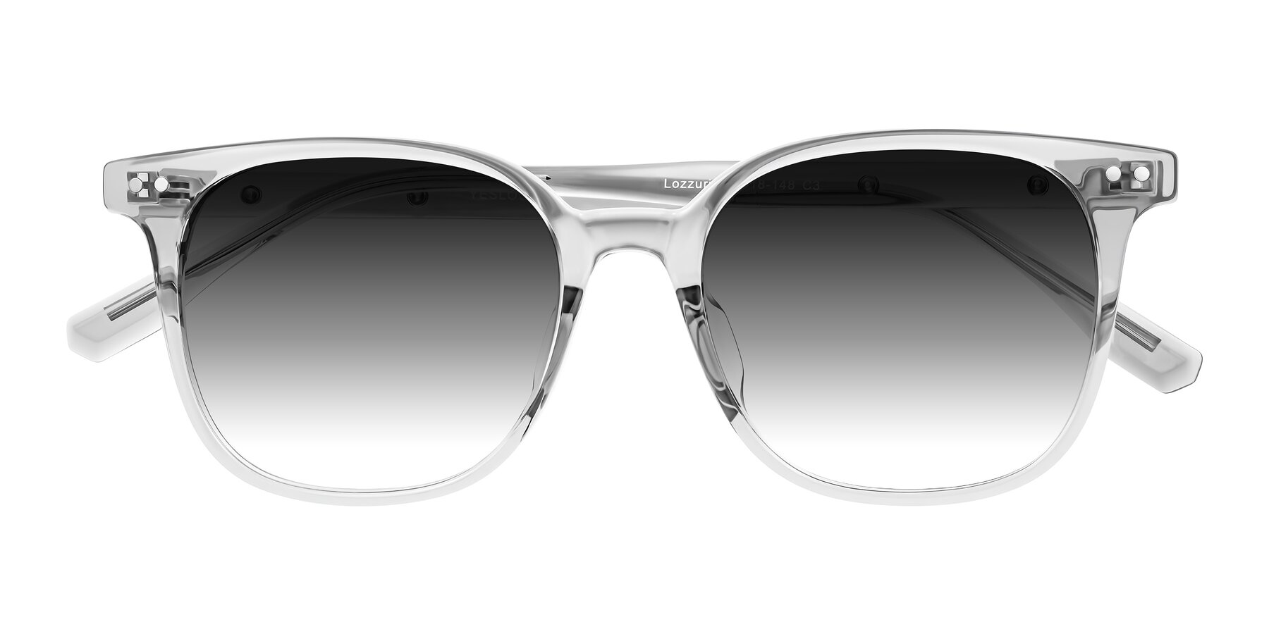 Folded Front of Lozzuri in Transparent Gray with Gray Gradient Lenses