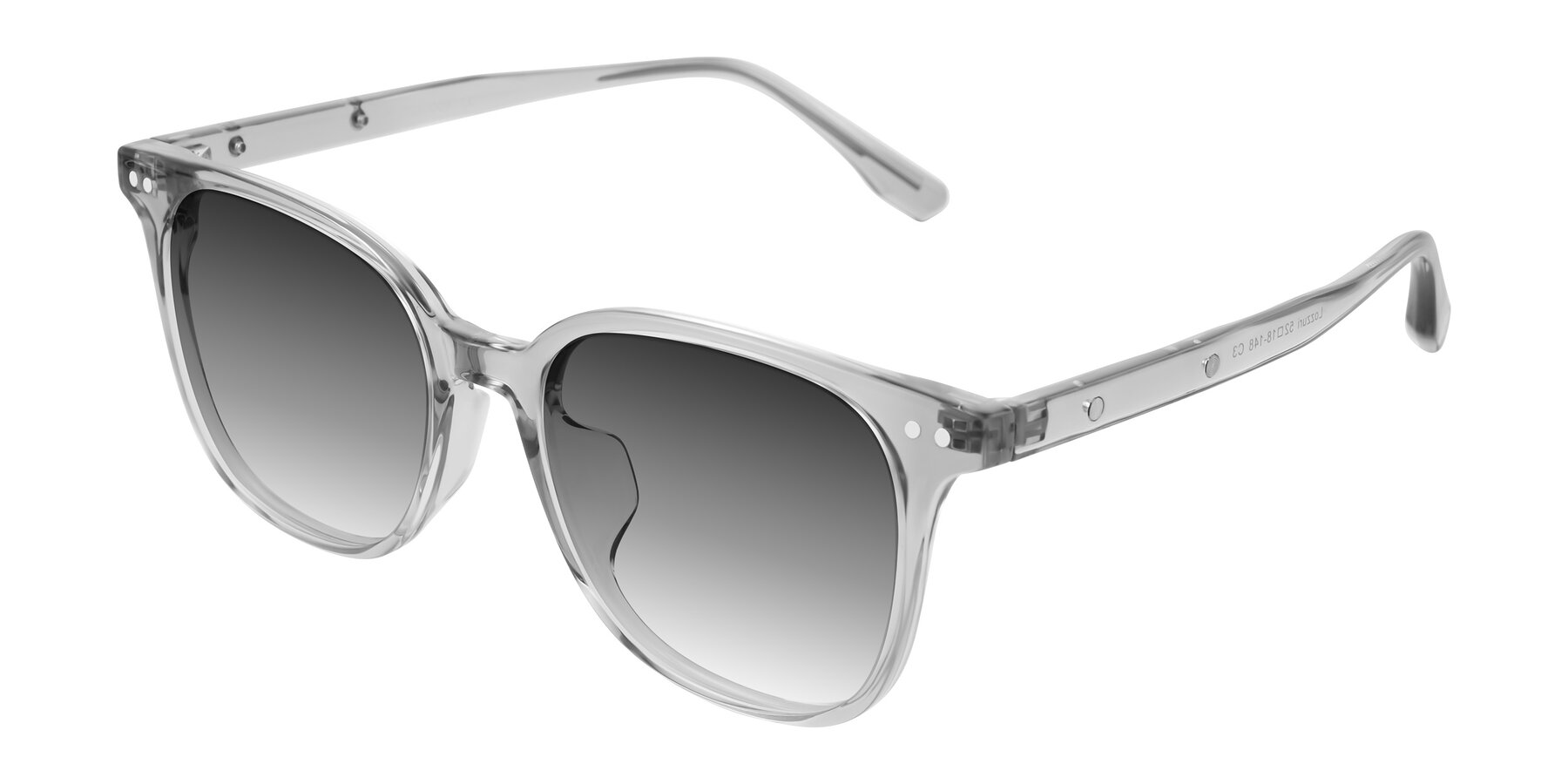 Angle of Lozzuri in Transparent Gray with Gray Gradient Lenses
