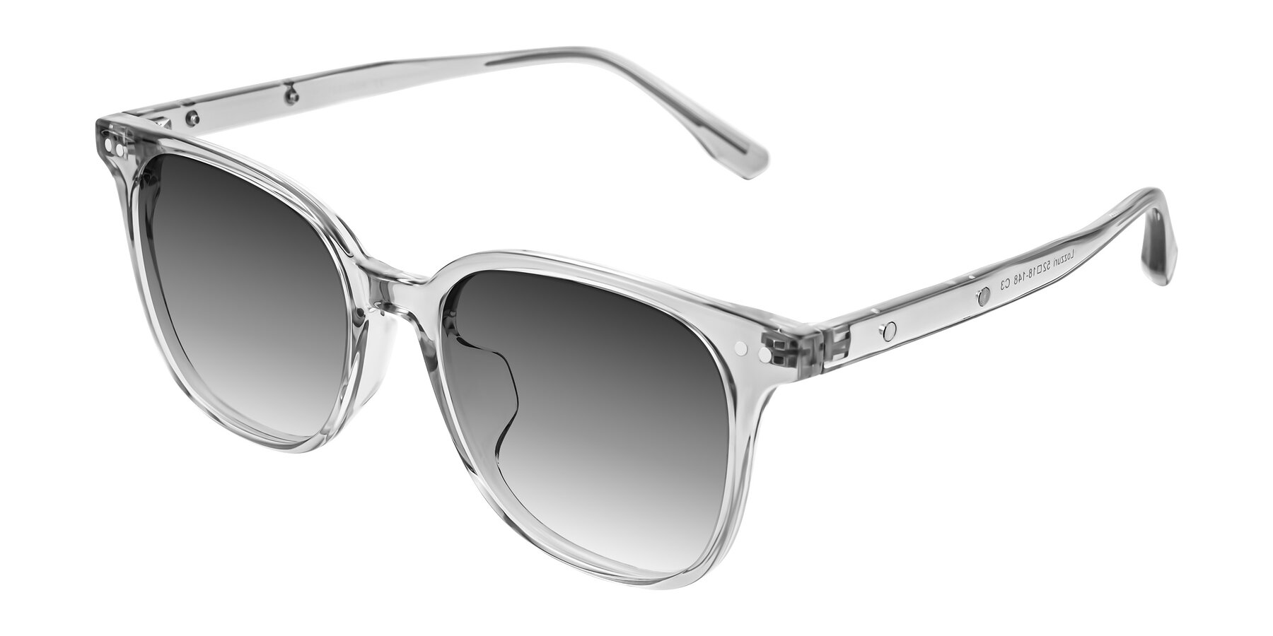 Angle of Lozzuri in Transparent Gray with Gray Gradient Lenses