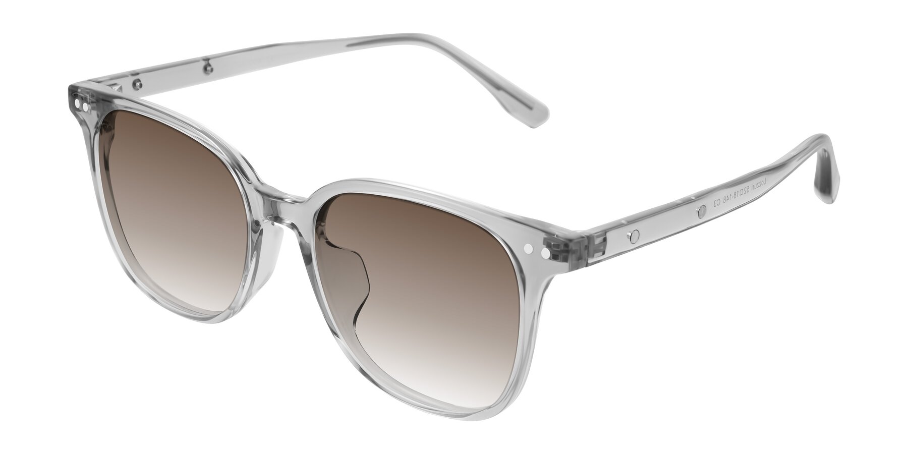Angle of Lozzuri in Transparent Gray with Brown Gradient Lenses