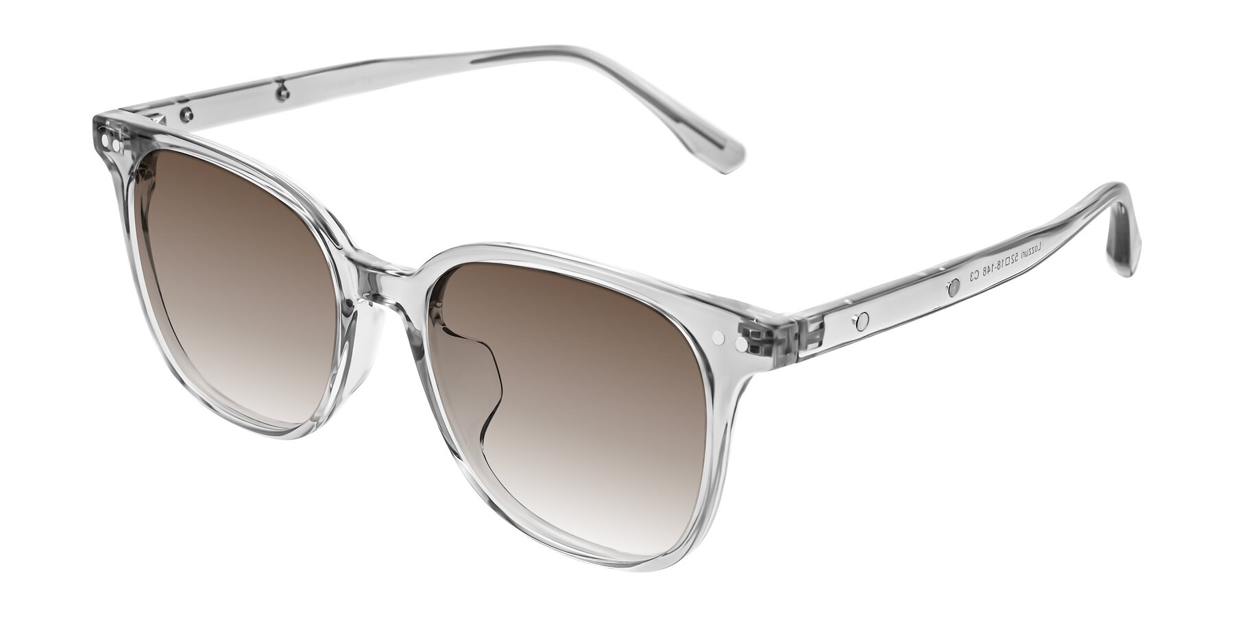 Angle of Lozzuri in Transparent Gray with Brown Gradient Lenses