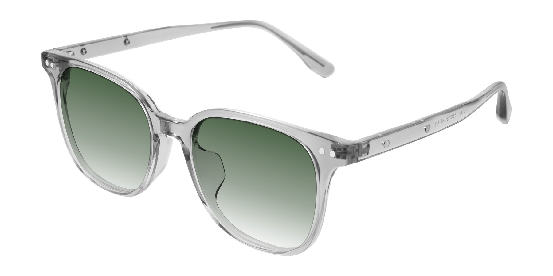 Angle of Lozzuri in Transparent Gray with Green Gradient Lenses