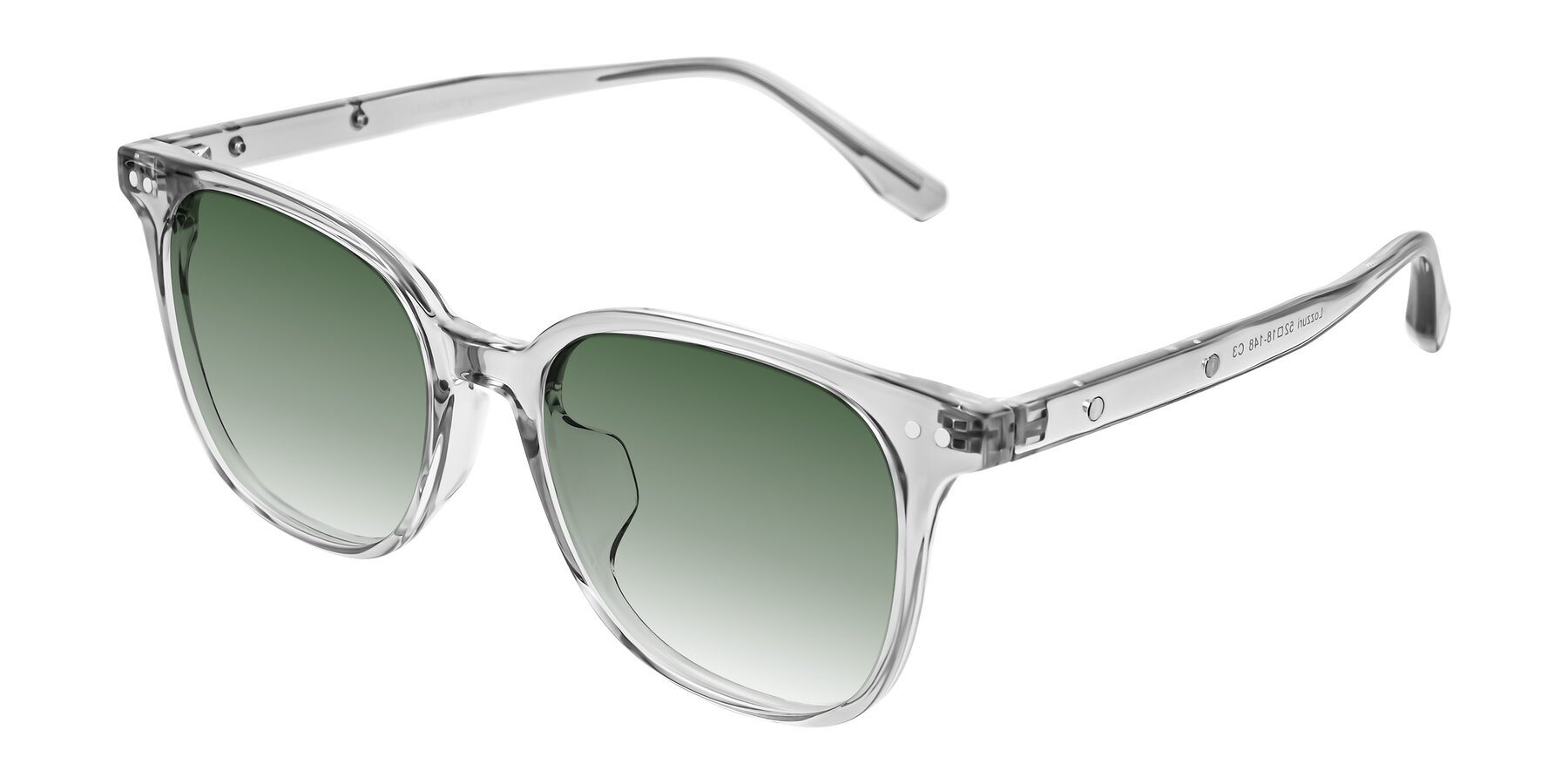 Angle of Lozzuri in Transparent Gray with Green Gradient Lenses
