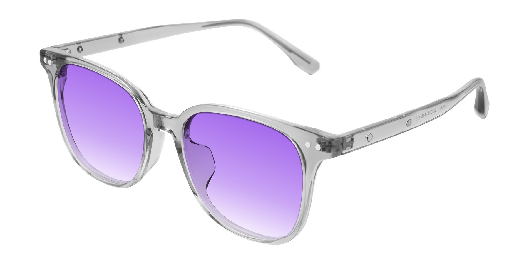 Angle of Lozzuri in Transparent Gray with Purple Gradient Lenses