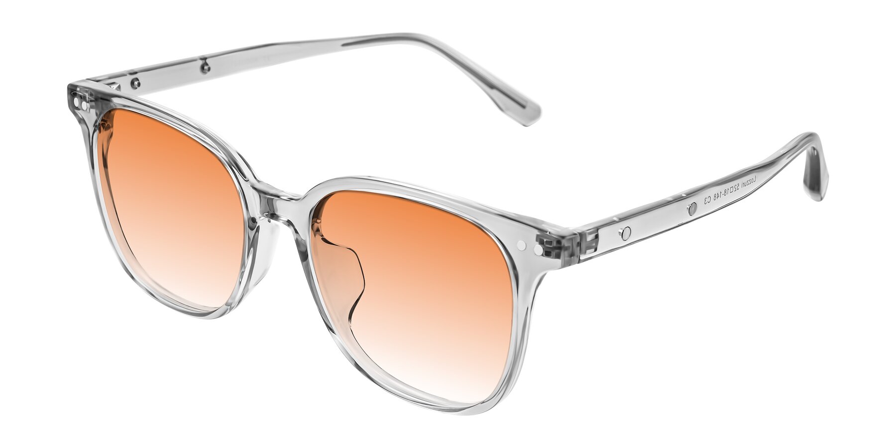 Angle of Lozzuri in Transparent Gray with Orange Gradient Lenses