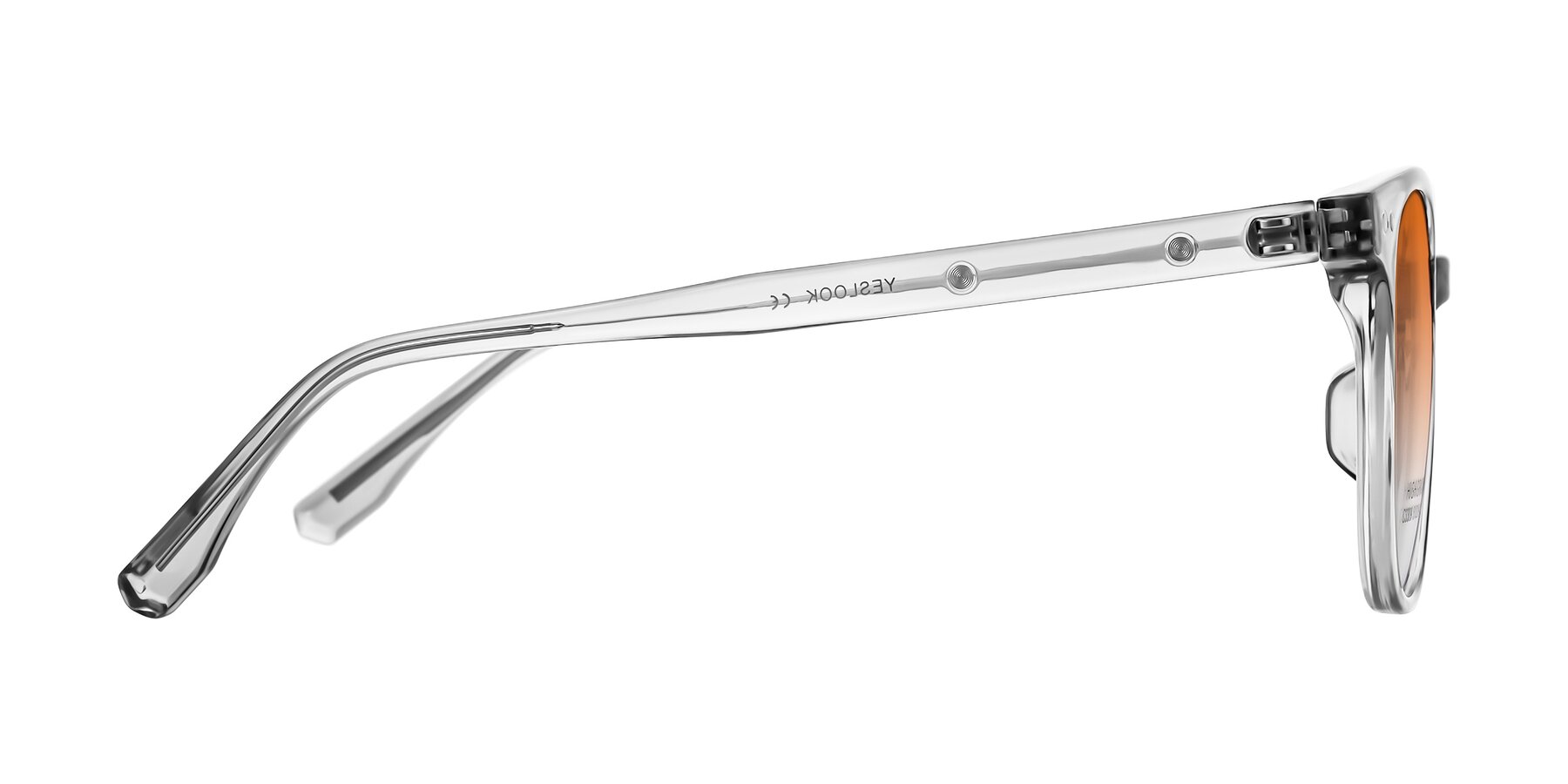 Side of Lozzuri in Transparent Gray with Orange Gradient Lenses