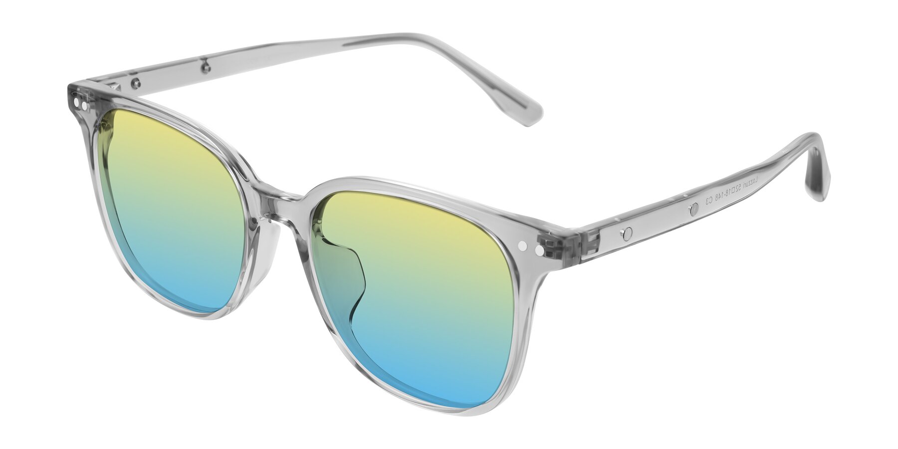 Angle of Lozzuri in Transparent Gray with Yellow / Blue Gradient Lenses
