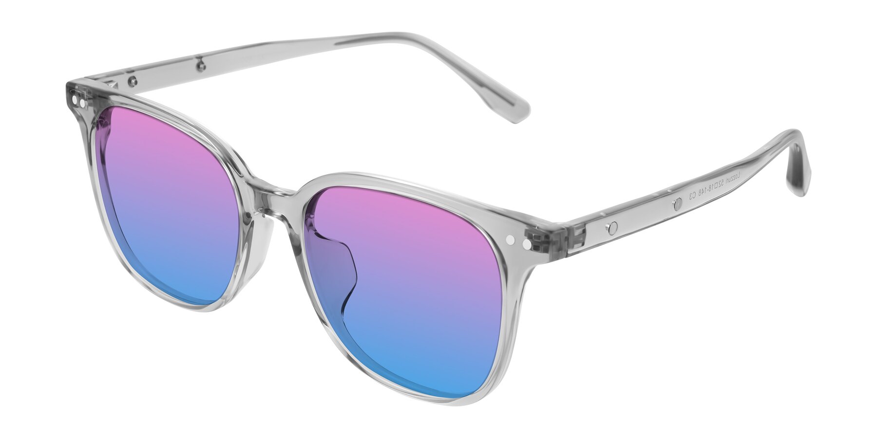 Angle of Lozzuri in Transparent Gray with Pink / Blue Gradient Lenses