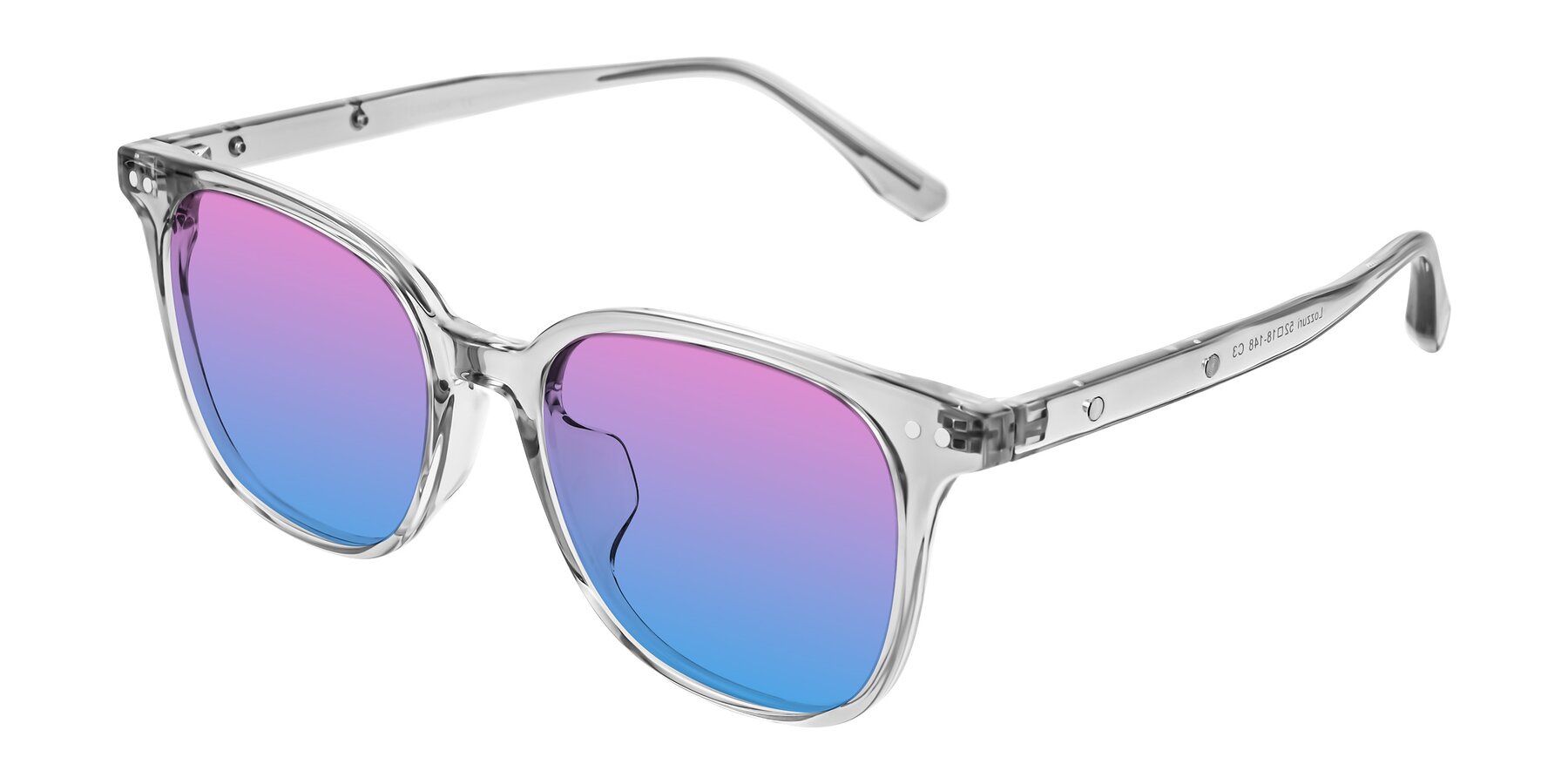 Angle of Lozzuri in Transparent Gray with Pink / Blue Gradient Lenses