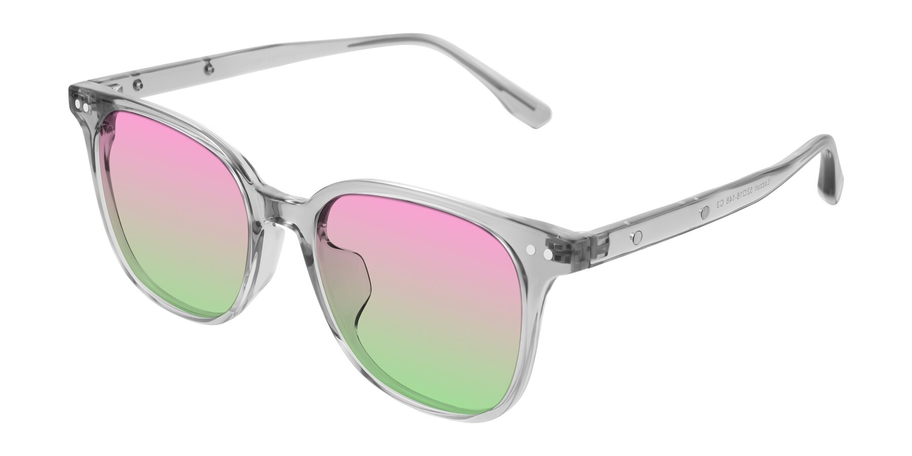 Angle of Lozzuri in Transparent Gray with Pink / Green Gradient Lenses