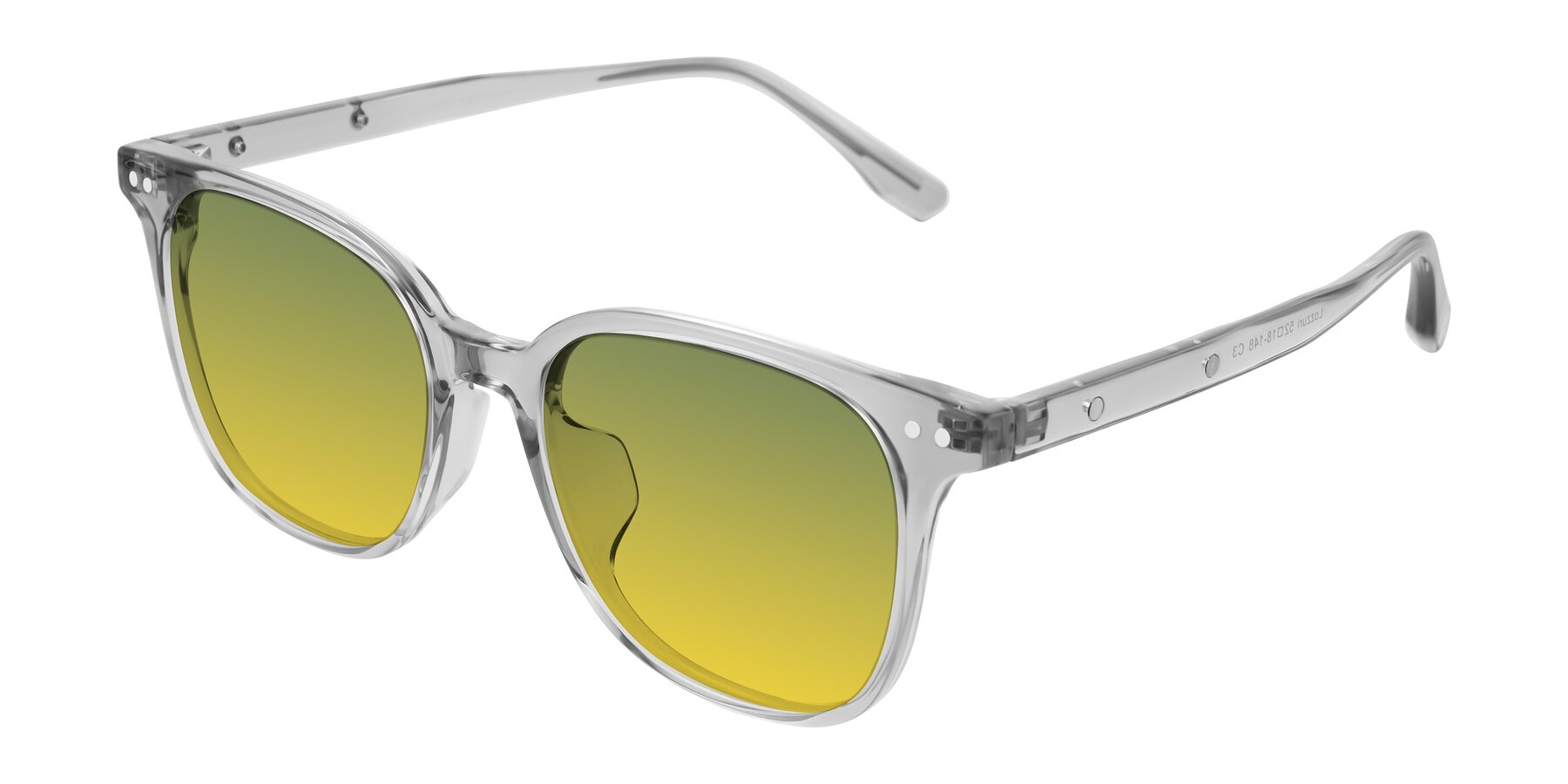 Angle of Lozzuri in Transparent Gray with Green / Yellow Gradient Lenses