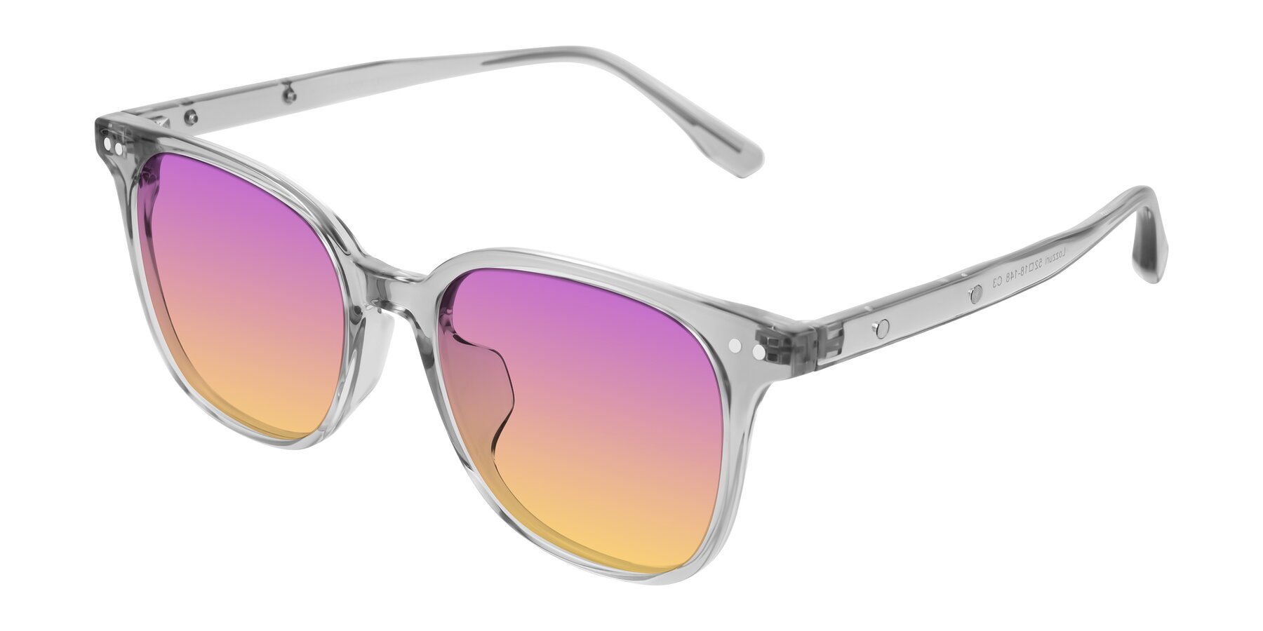 Angle of Lozzuri in Transparent Gray with Purple / Yellow Gradient Lenses