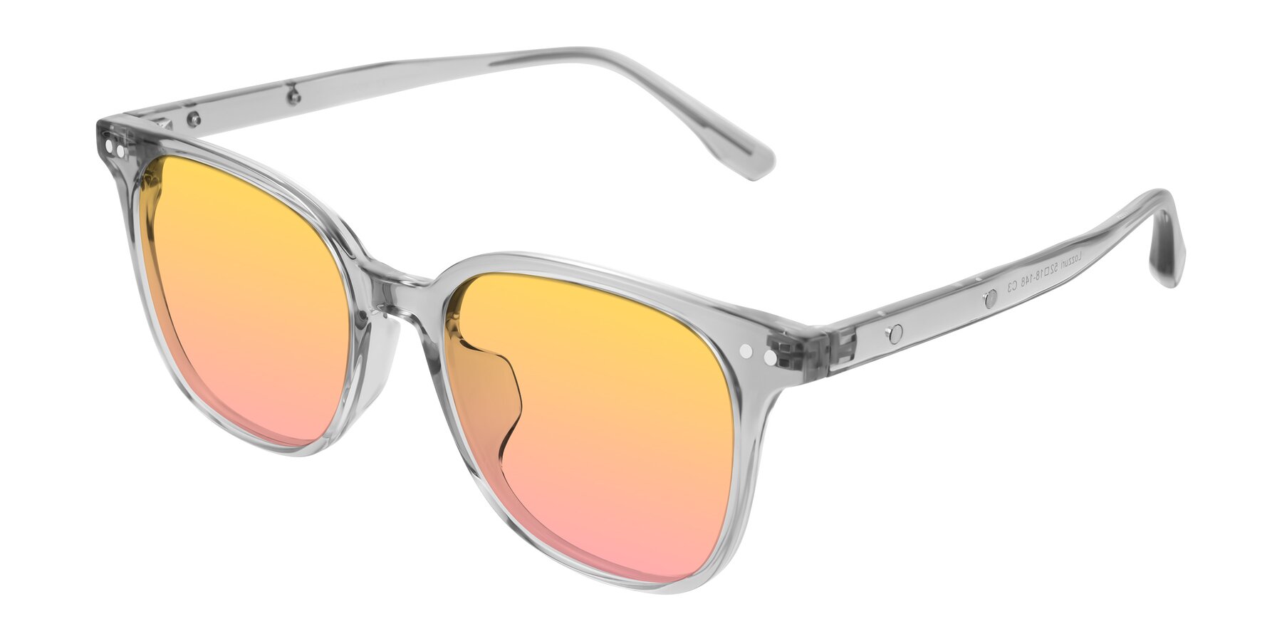 Angle of Lozzuri in Transparent Gray with Yellow / Pink Gradient Lenses