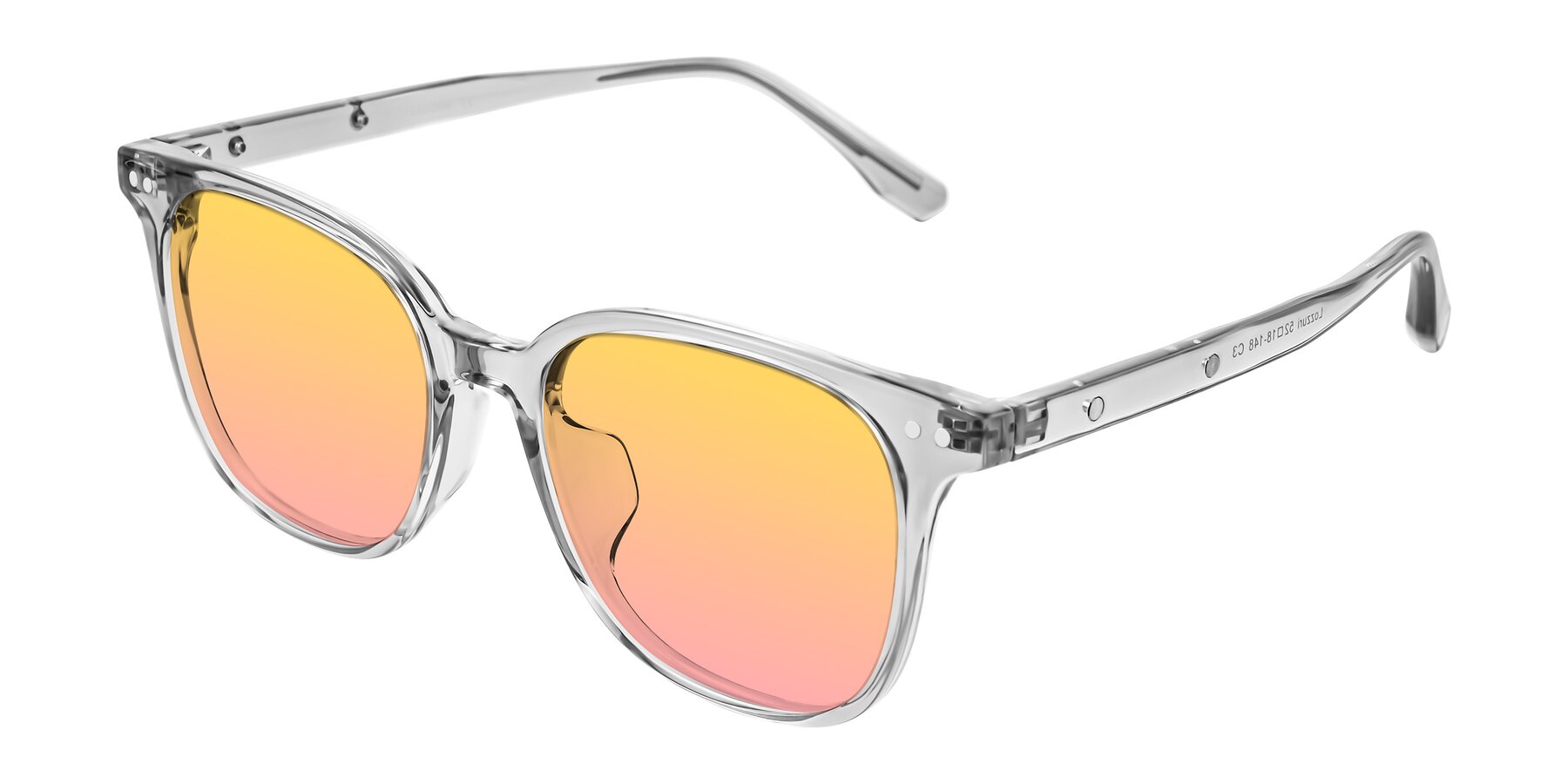 Angle of Lozzuri in Transparent Gray with Yellow / Pink Gradient Lenses