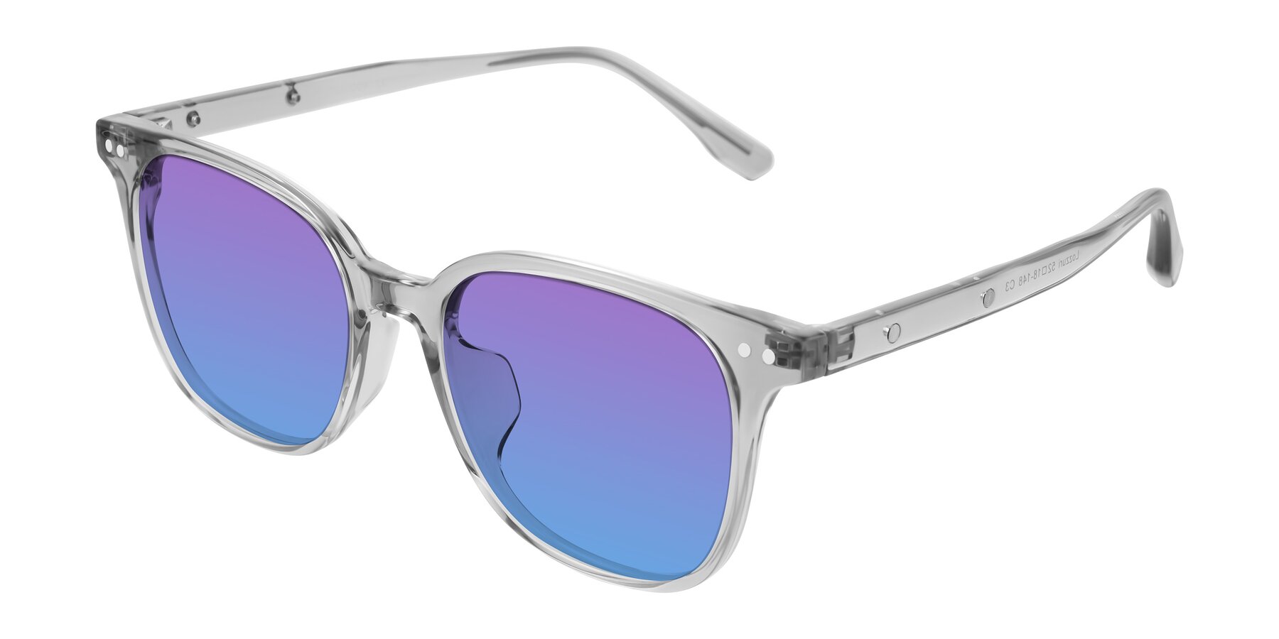Angle of Lozzuri in Transparent Gray with Purple / Blue Gradient Lenses