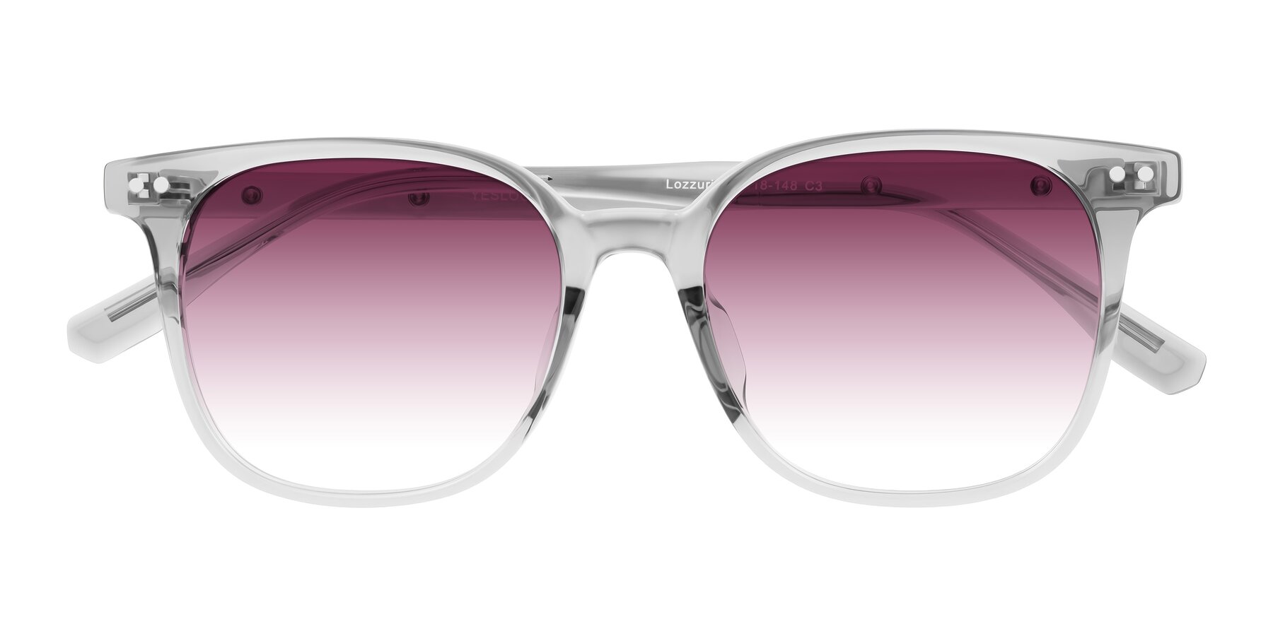 Folded Front of Lozzuri in Transparent Gray with Wine Gradient Lenses