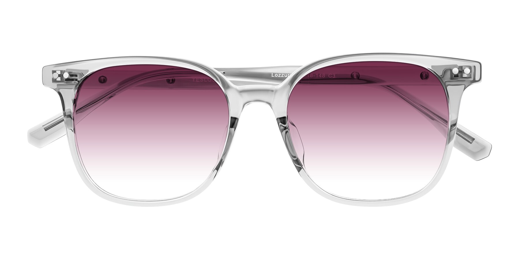 Folded Front of Lozzuri in Transparent Gray with Wine Gradient Lenses