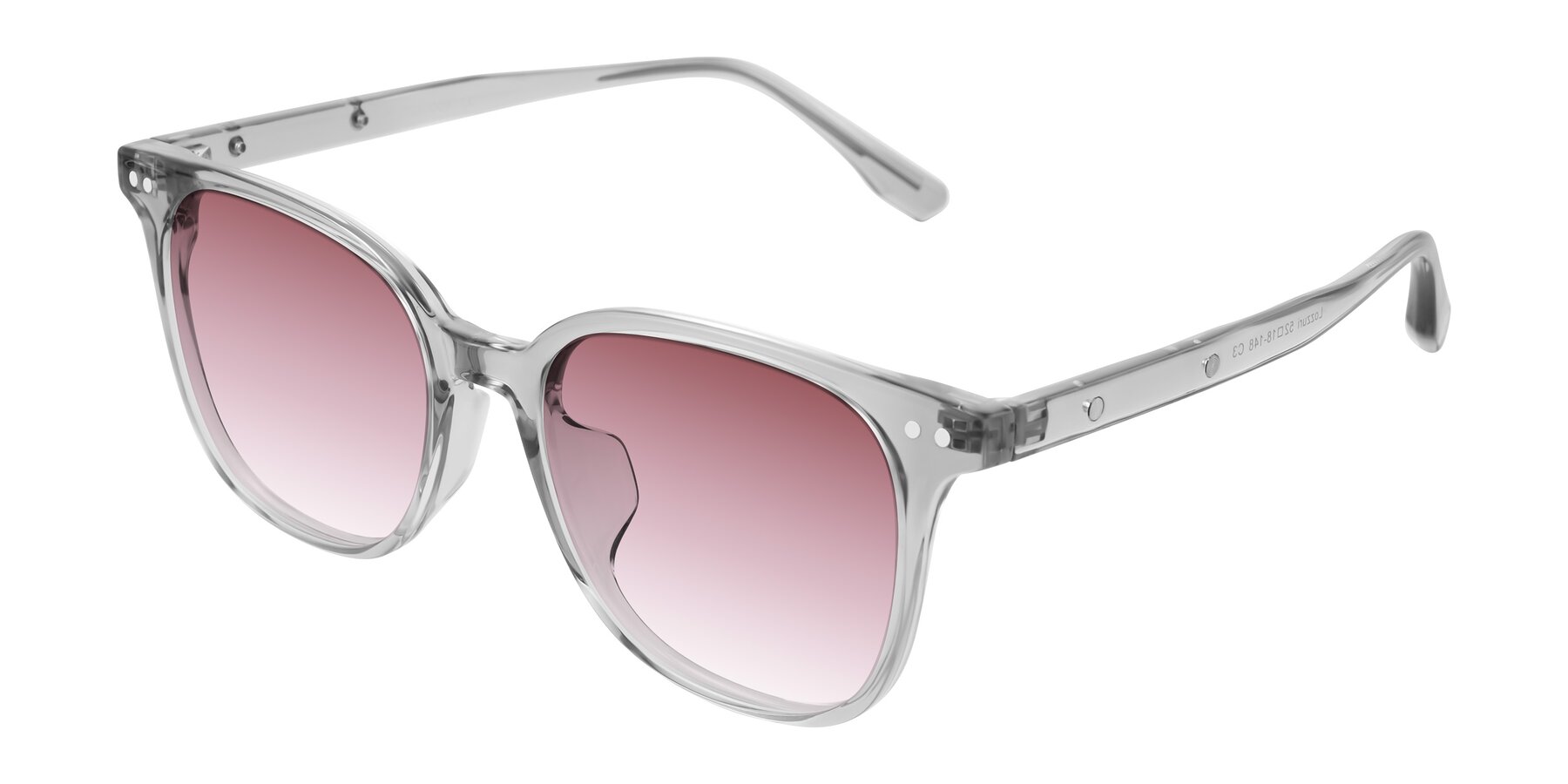 Angle of Lozzuri in Transparent Gray with Garnet Gradient Lenses