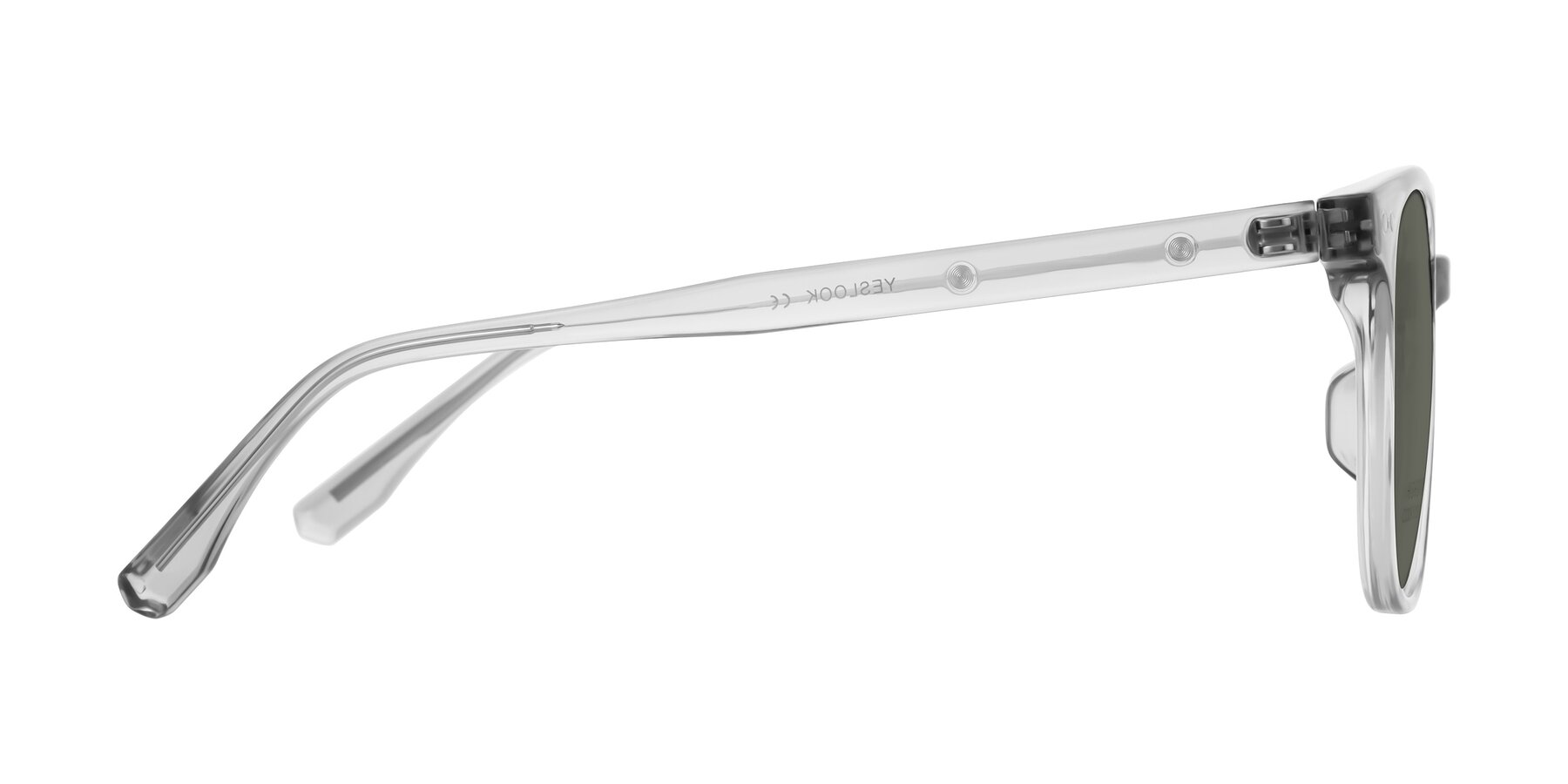 Side of Lozzuri in Transparent Gray with Gray Polarized Lenses