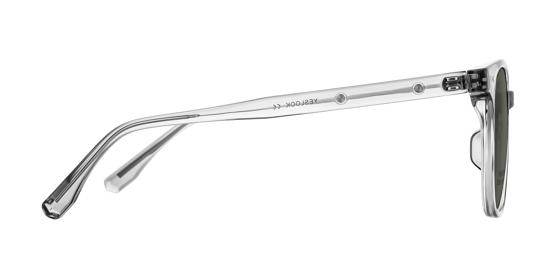 Side of Lozzuri in Transparent Gray with Gray Polarized Lenses