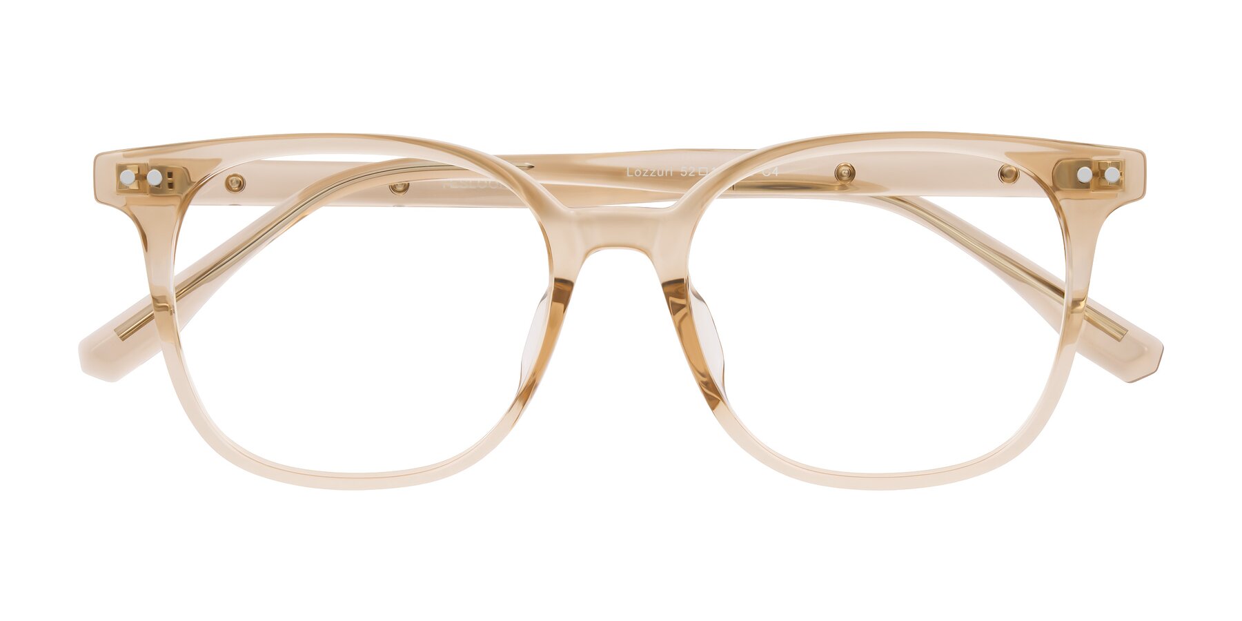 Folded Front of Lozzuri in Transparent Champagne with Clear Eyeglass Lenses