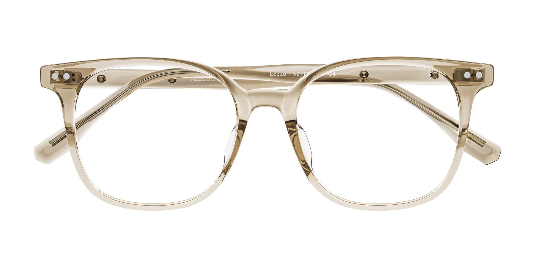 Folded Front of Lozzuri in Transparent Champagne with Clear Eyeglass Lenses
