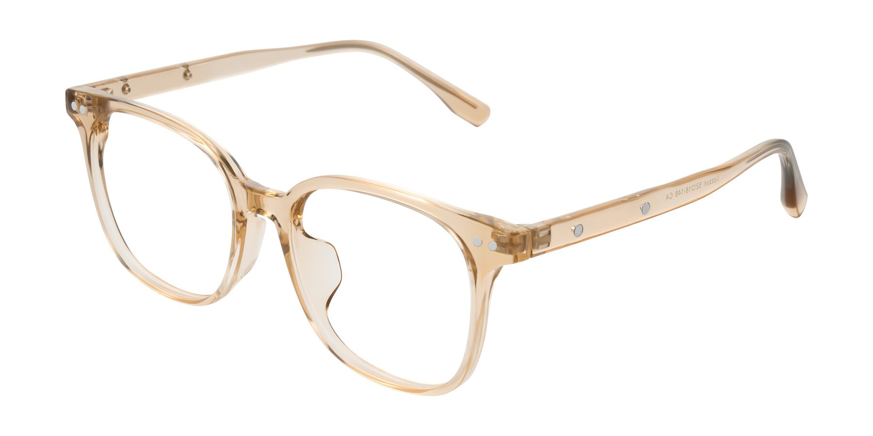 Angle of Lozzuri in Transparent Champagne with Clear Eyeglass Lenses