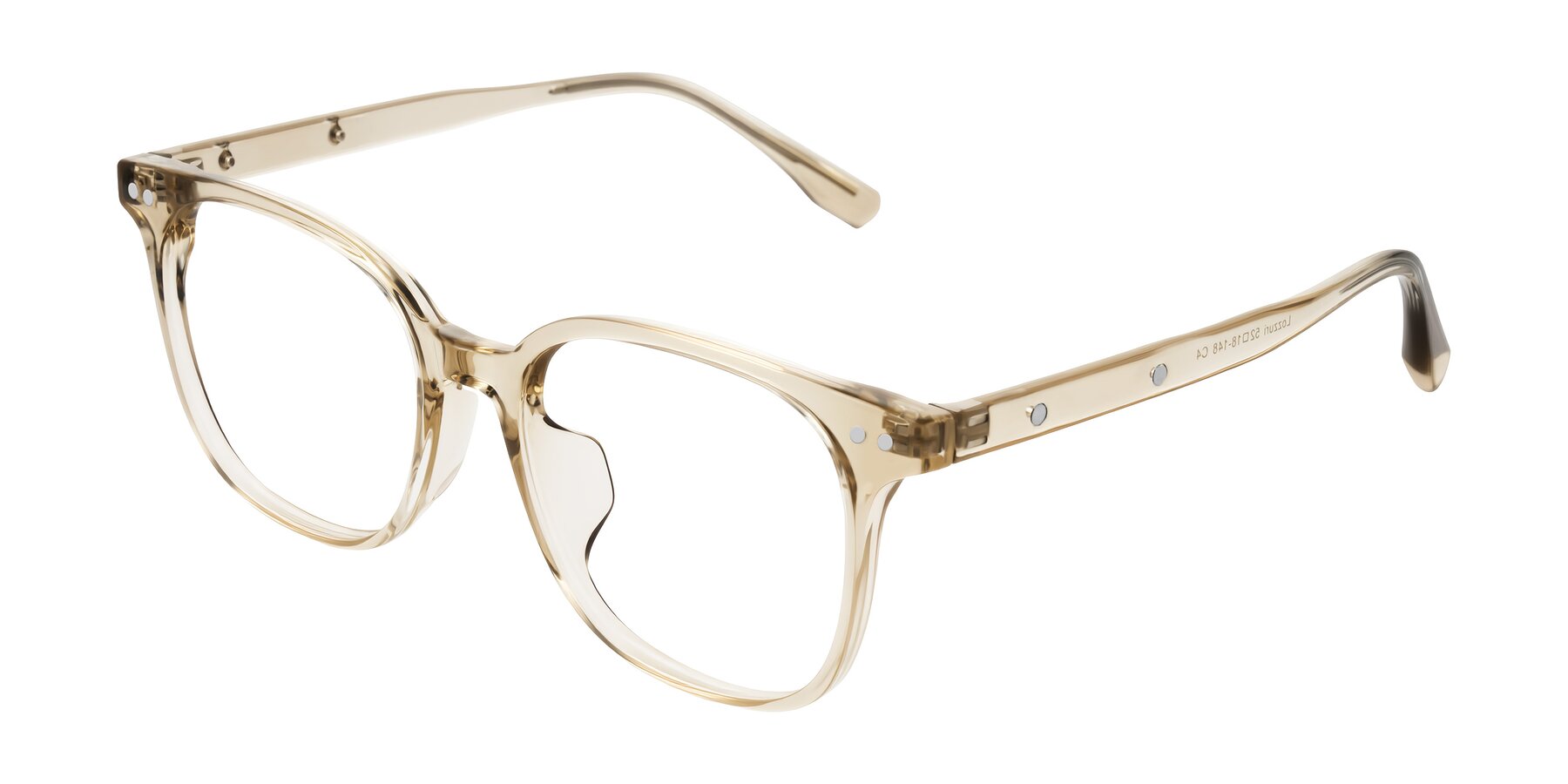 Angle of Lozzuri in Transparent Champagne with Clear Eyeglass Lenses
