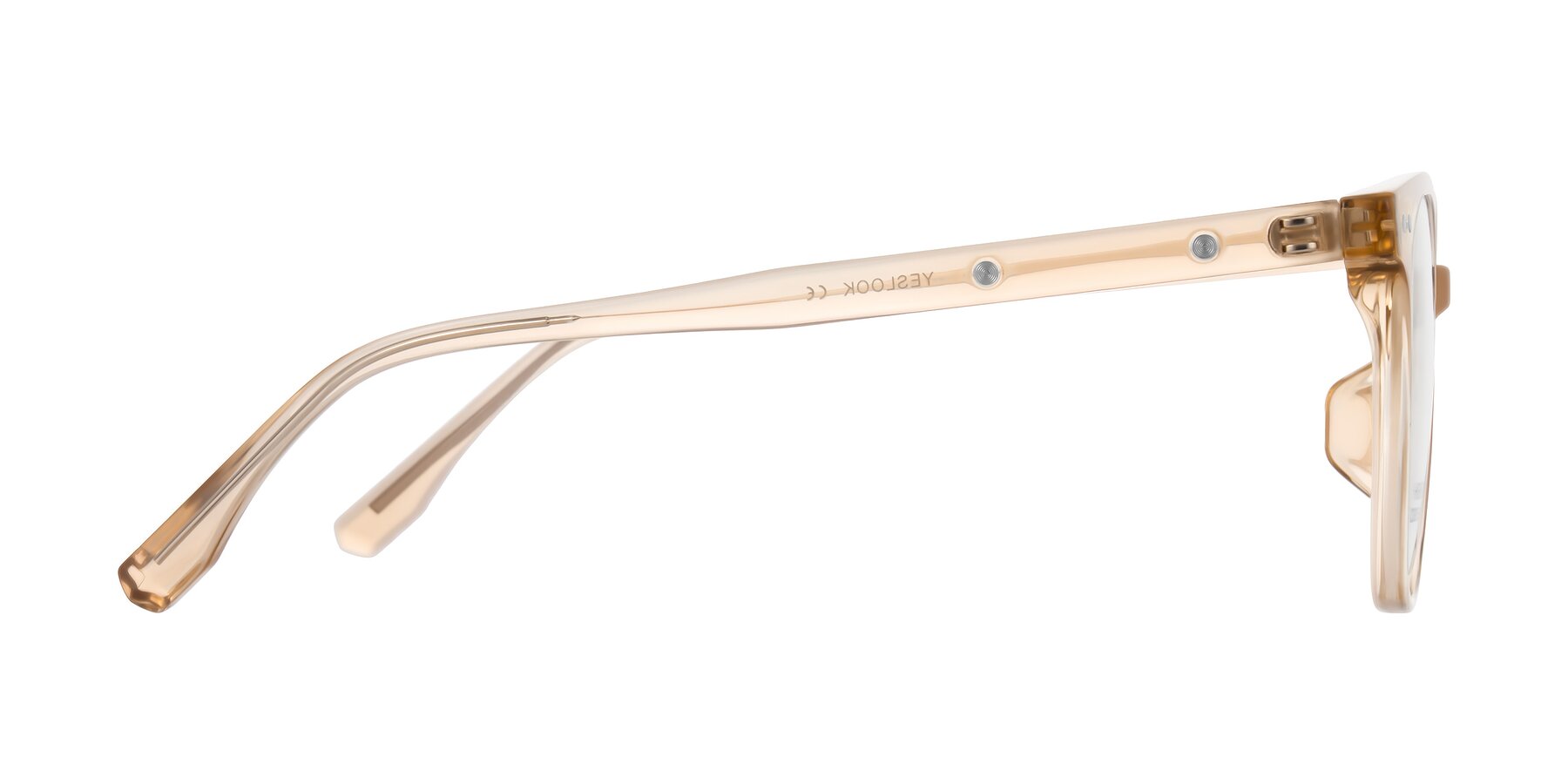 Side of Lozzuri in Transparent Champagne with Clear Eyeglass Lenses