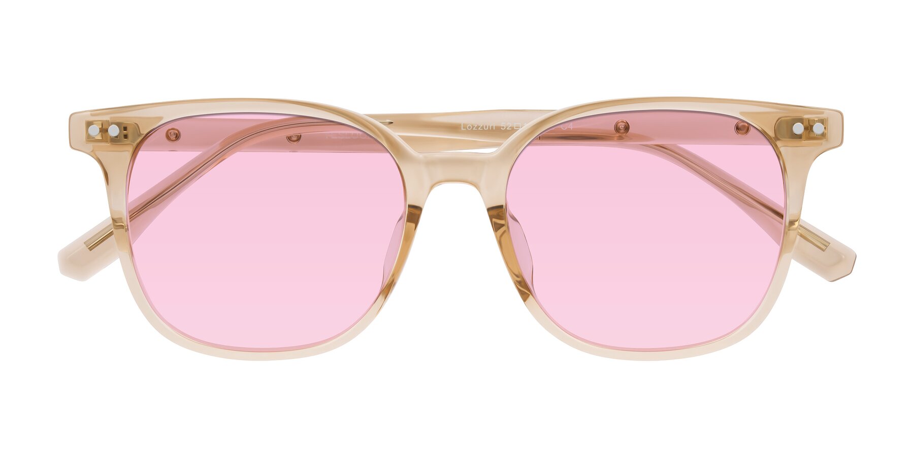 Folded Front of Lozzuri in Transparent Champagne with Light Pink Tinted Lenses
