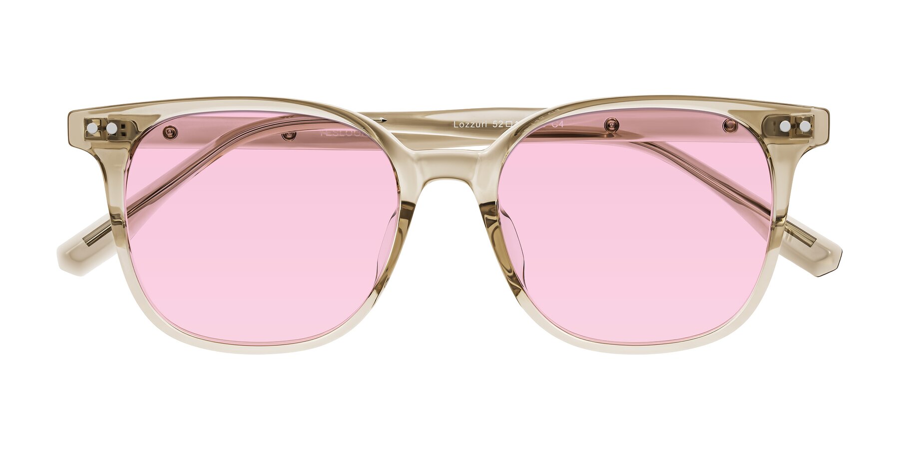 Folded Front of Lozzuri in Transparent Champagne with Light Pink Tinted Lenses