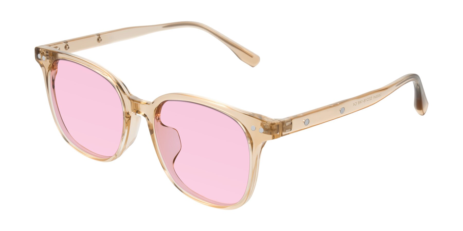 Angle of Lozzuri in Transparent Champagne with Light Pink Tinted Lenses