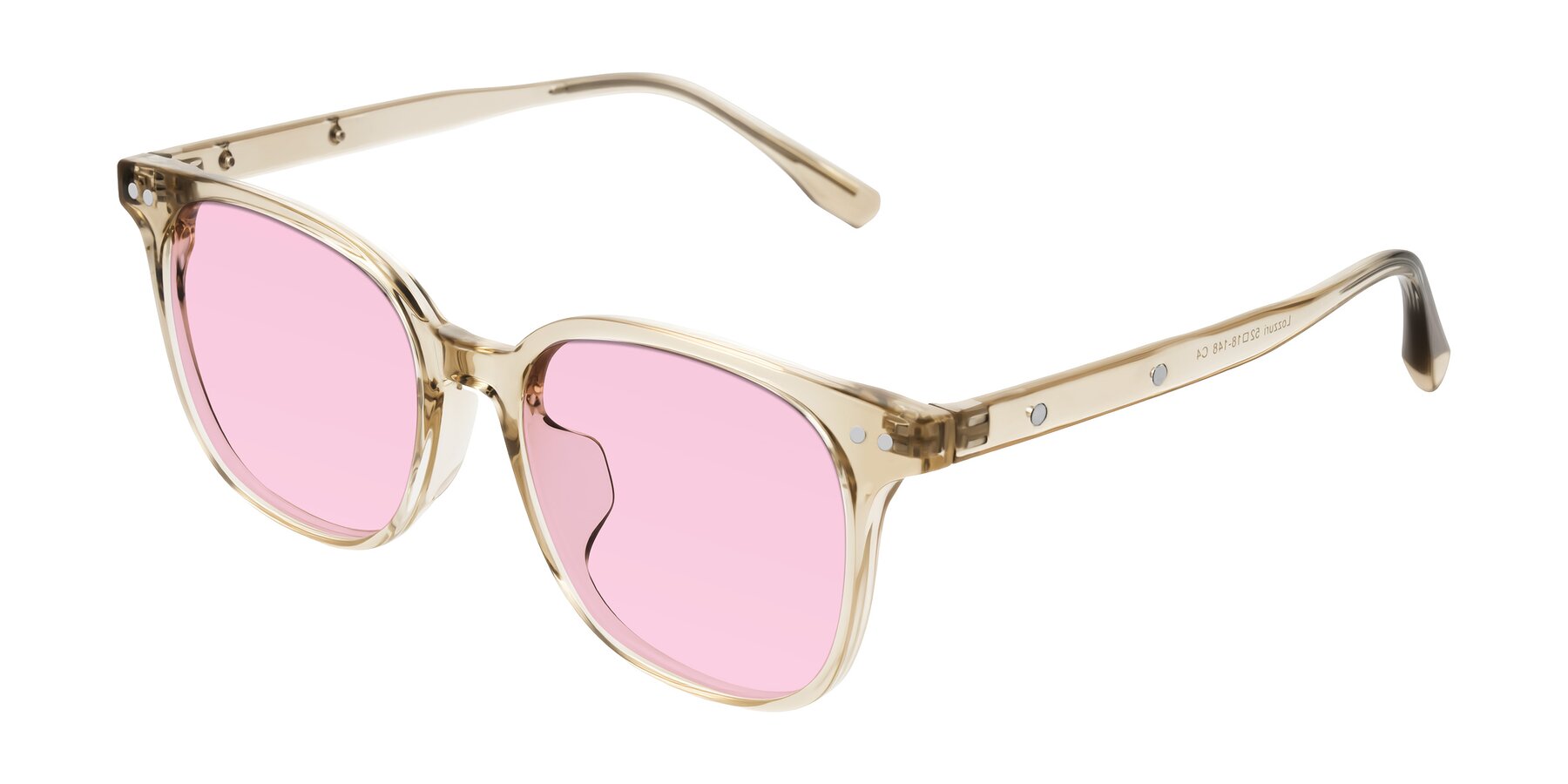 Angle of Lozzuri in Transparent Champagne with Light Pink Tinted Lenses