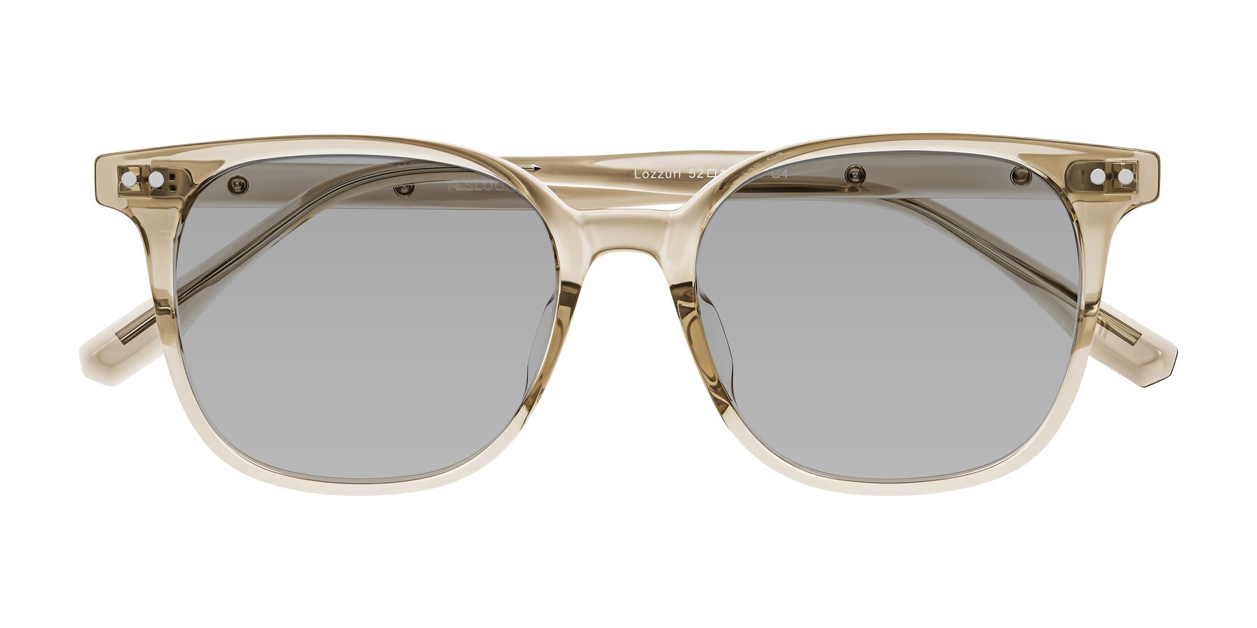 Folded Front of Lozzuri in Transparent Champagne with Light Gray Tinted Lenses