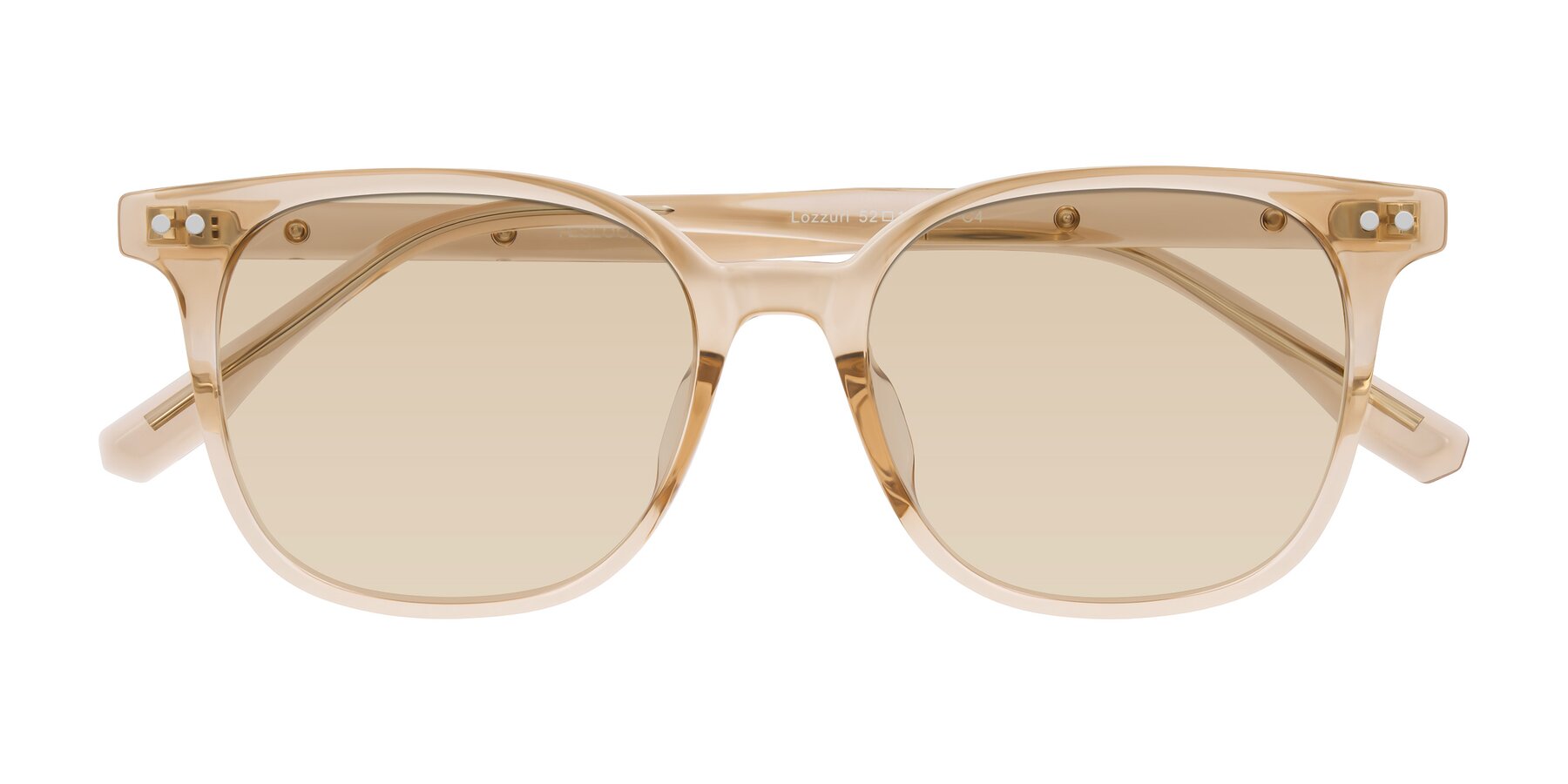 Folded Front of Lozzuri in Transparent Champagne with Light Brown Tinted Lenses
