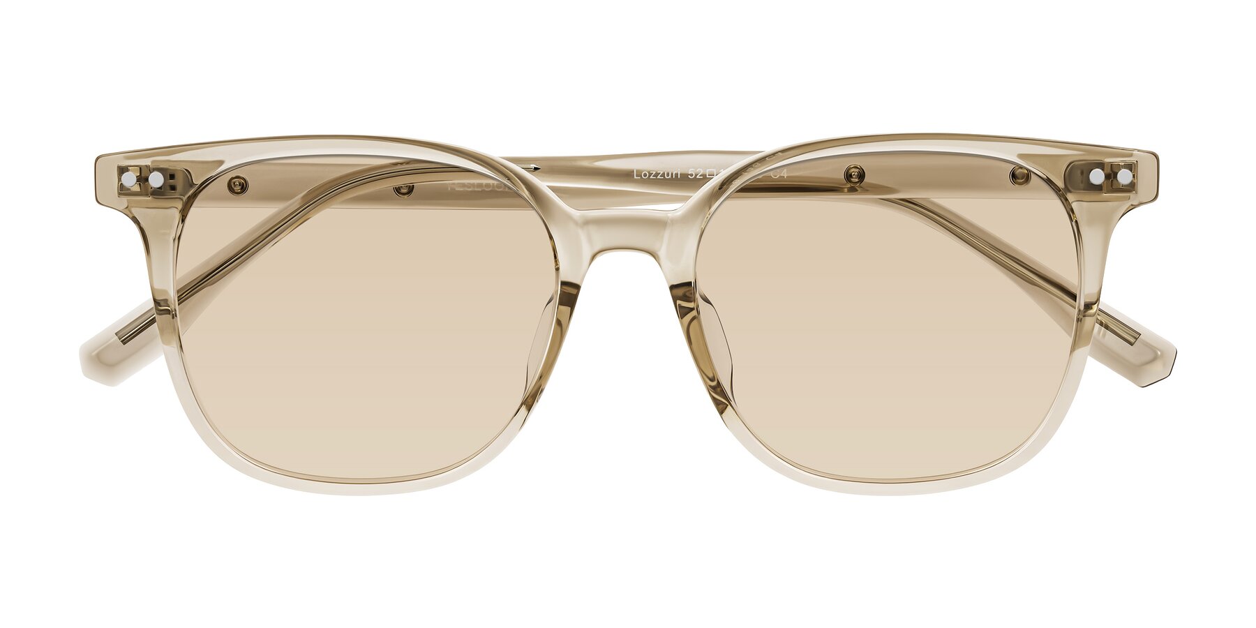 Folded Front of Lozzuri in Transparent Champagne with Light Brown Tinted Lenses