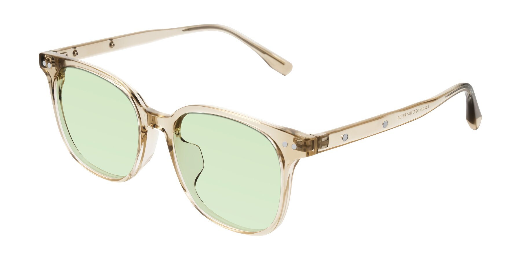 Angle of Lozzuri in Transparent Champagne with Light Green Tinted Lenses