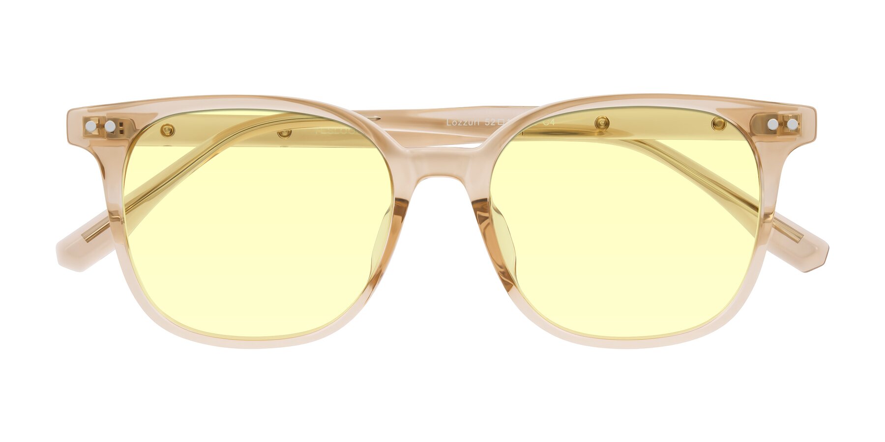 Folded Front of Lozzuri in Transparent Champagne with Light Yellow Tinted Lenses