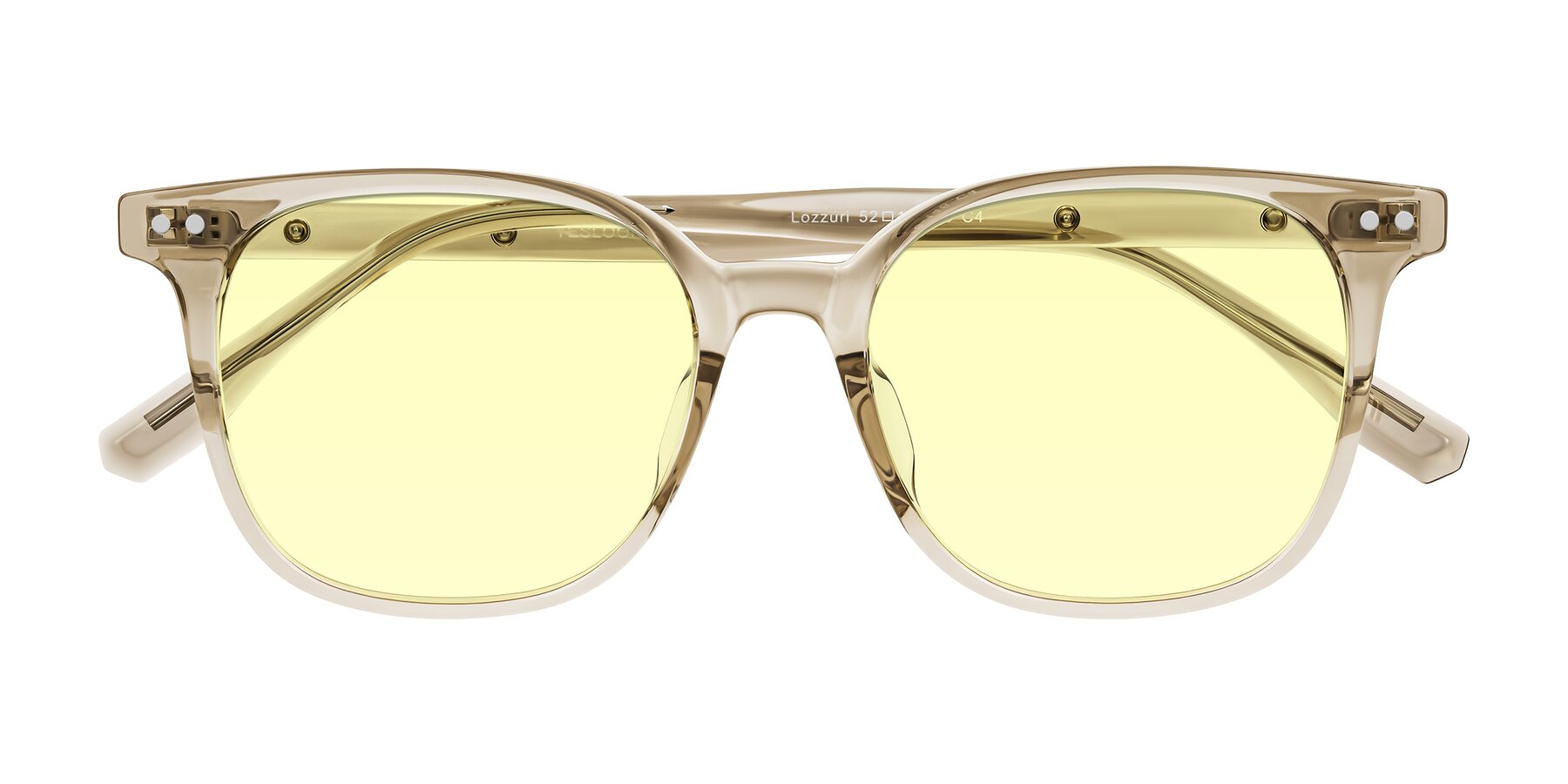Folded Front of Lozzuri in Transparent Champagne with Light Yellow Tinted Lenses