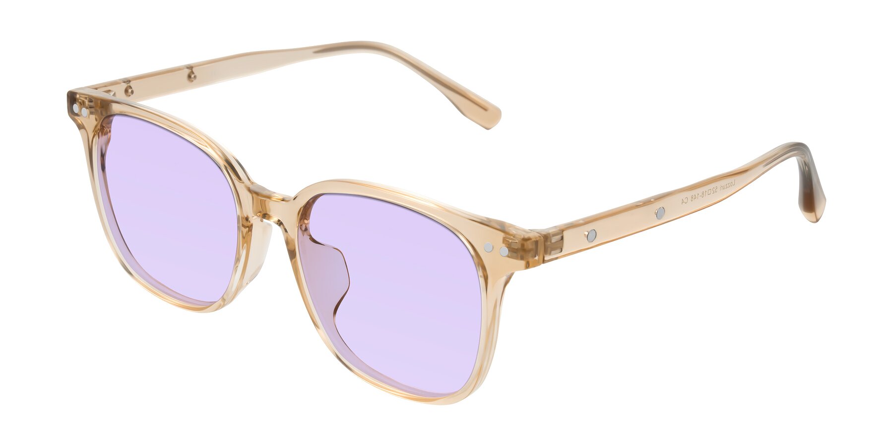 Angle of Lozzuri in Transparent Champagne with Light Purple Tinted Lenses