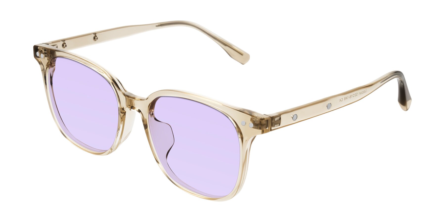 Angle of Lozzuri in Transparent Champagne with Light Purple Tinted Lenses