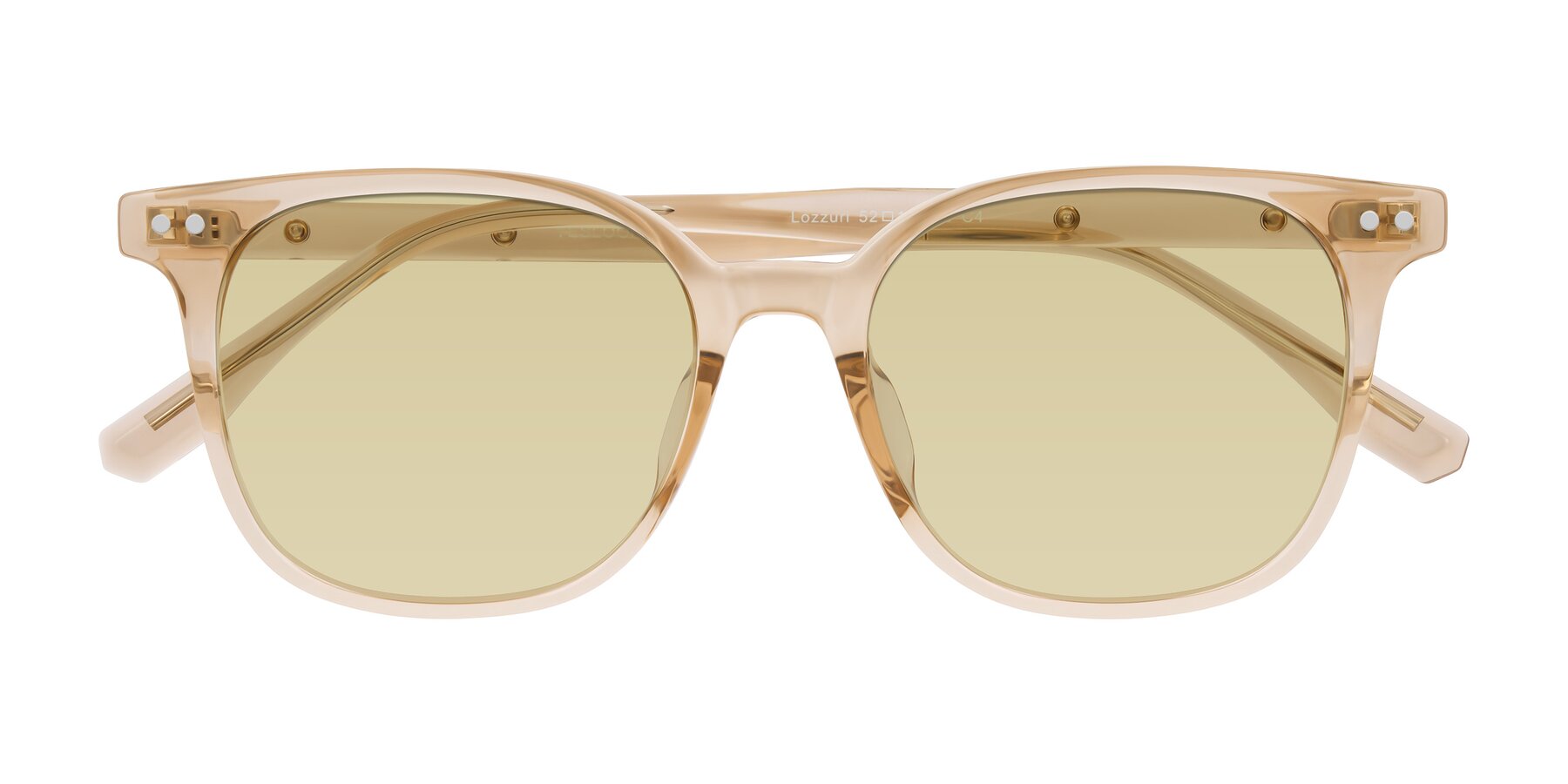 Folded Front of Lozzuri in Transparent Champagne with Light Champagne Tinted Lenses