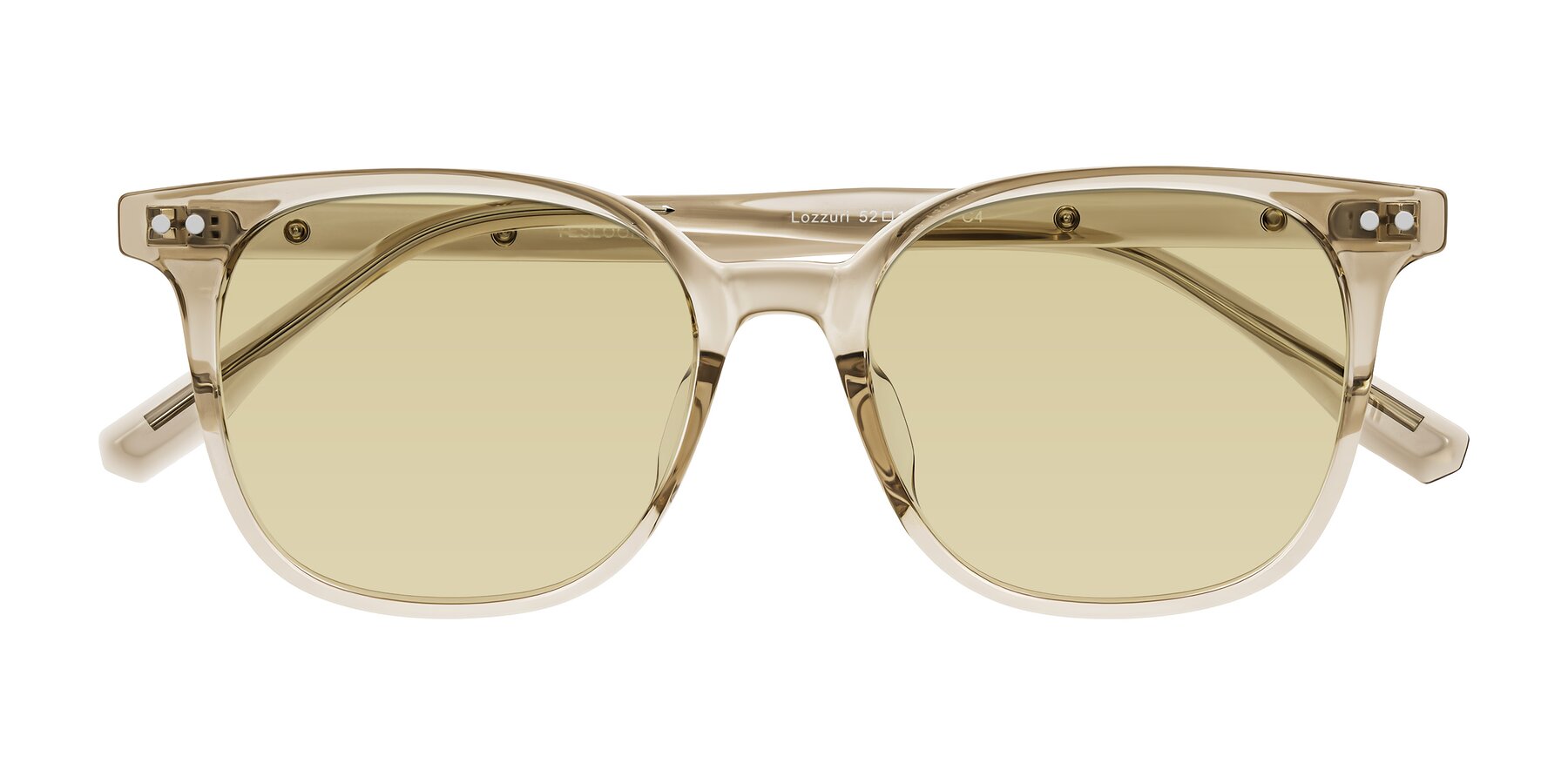 Folded Front of Lozzuri in Transparent Champagne with Light Champagne Tinted Lenses