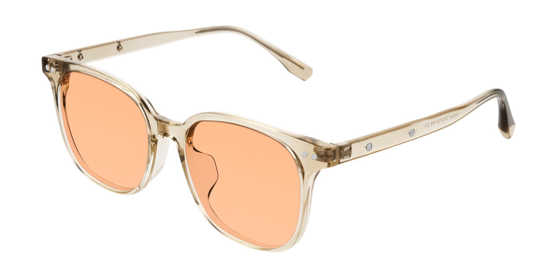 Angle of Lozzuri in Transparent Champagne with Light Orange Tinted Lenses