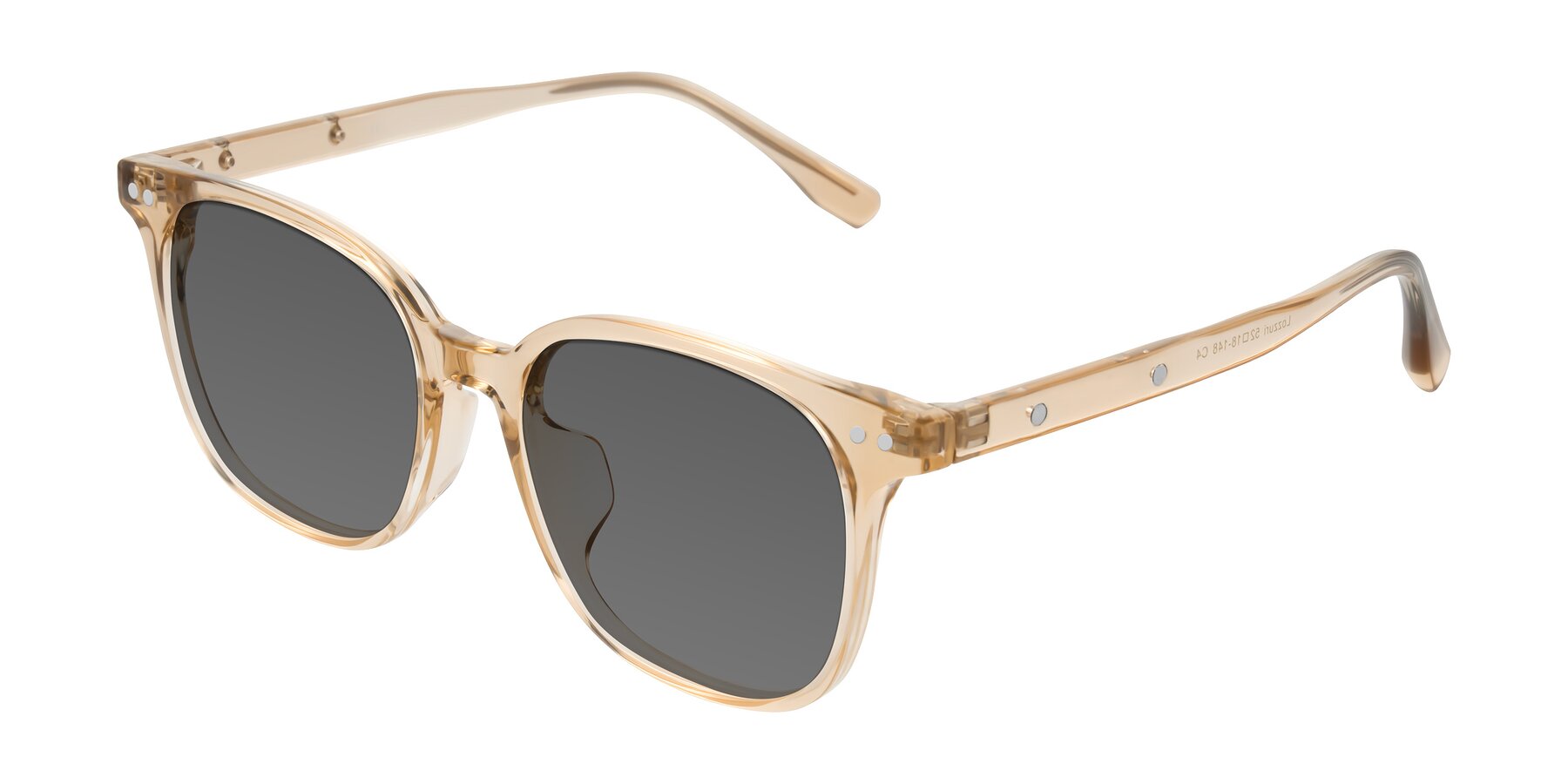Angle of Lozzuri in Transparent Champagne with Medium Gray Tinted Lenses