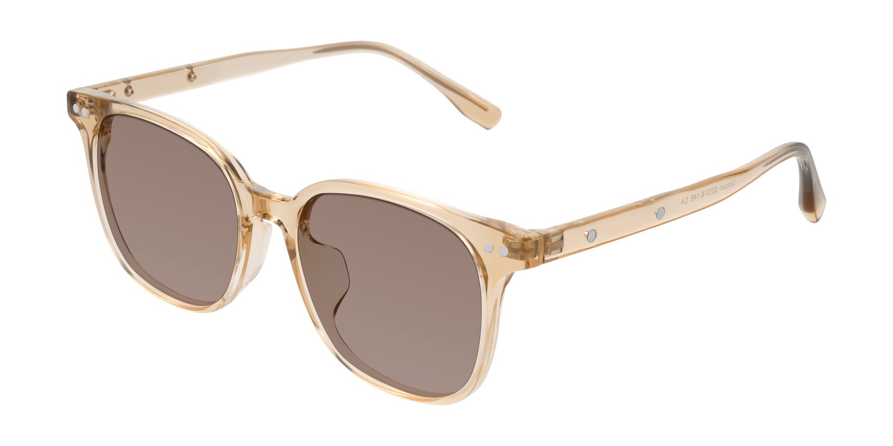 Angle of Lozzuri in Transparent Champagne with Medium Brown Tinted Lenses