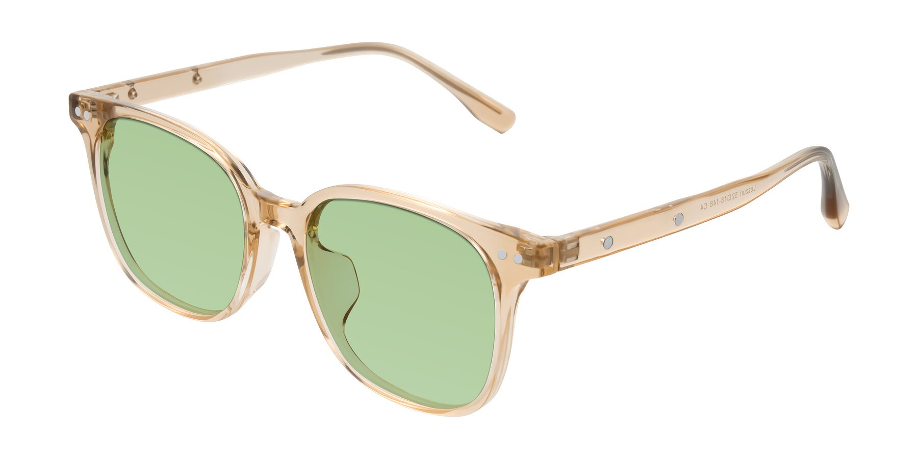 Angle of Lozzuri in Transparent Champagne with Medium Green Tinted Lenses