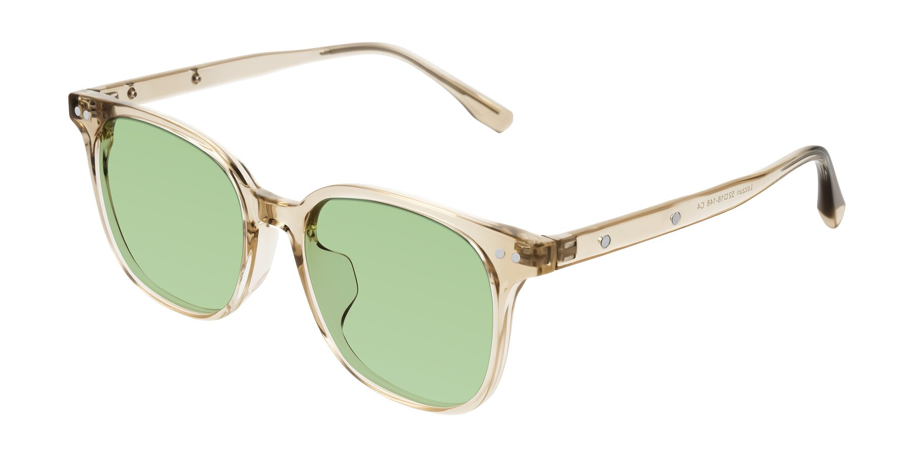 Angle of Lozzuri in Transparent Champagne with Medium Green Tinted Lenses